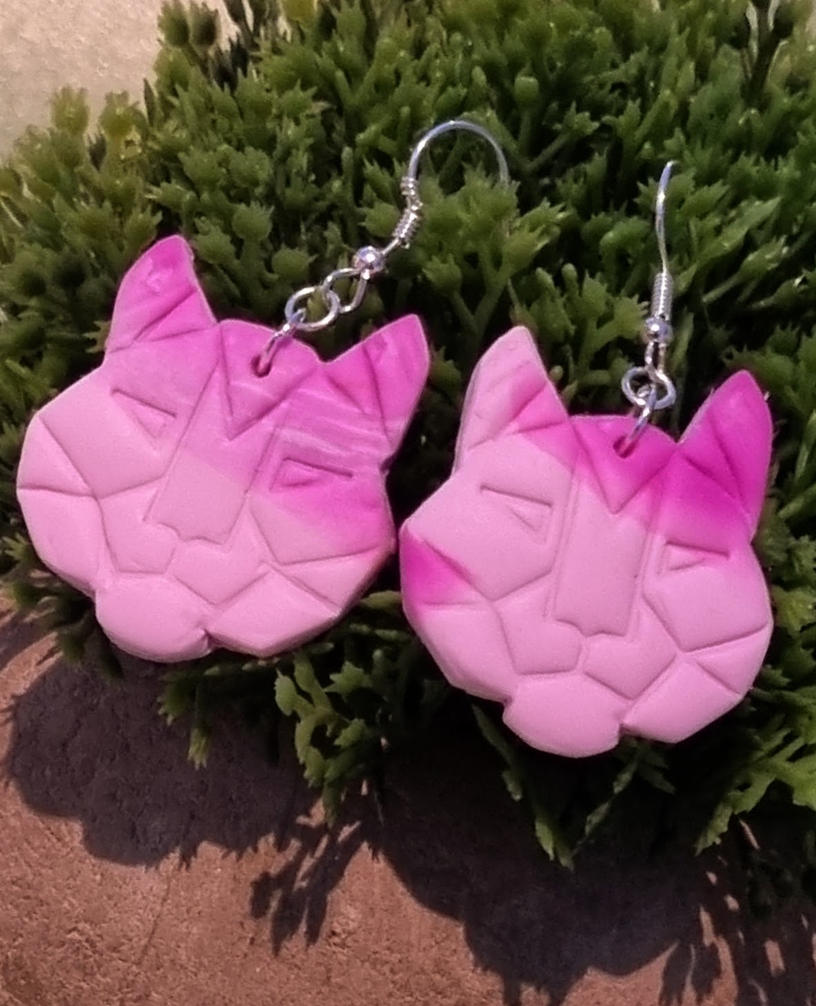 Big Cat Geometric Clay Earrings