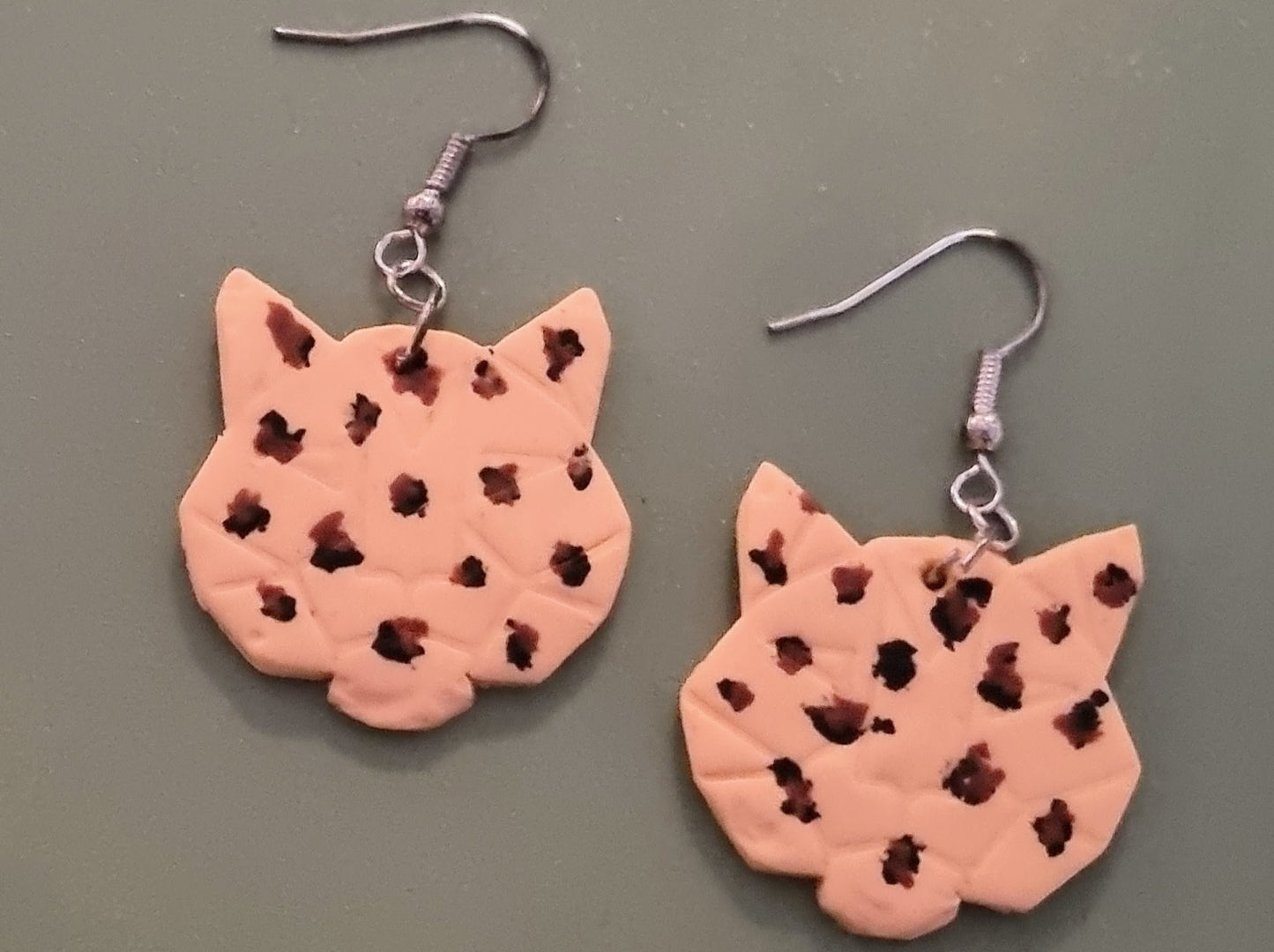 Big Cat Geometric Clay Earrings
