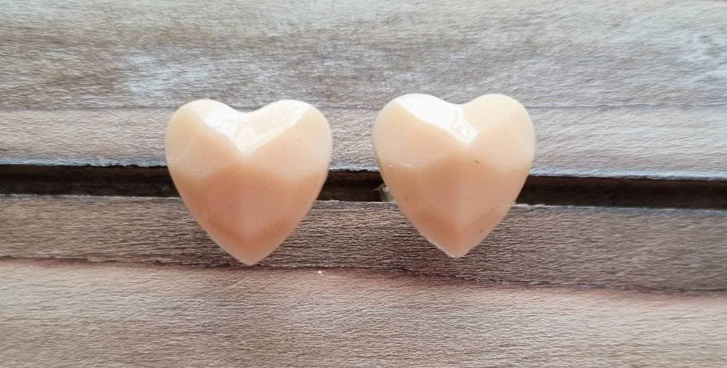 Tiny Hearts Club - Small Resin Geometric Heart Studs