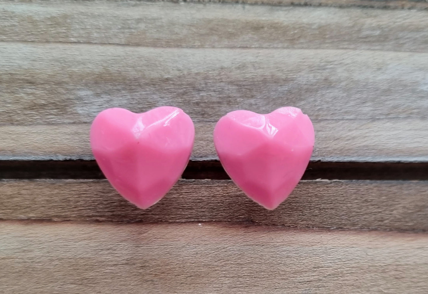 Tiny Hearts Club - Small Resin Geometric Heart Studs