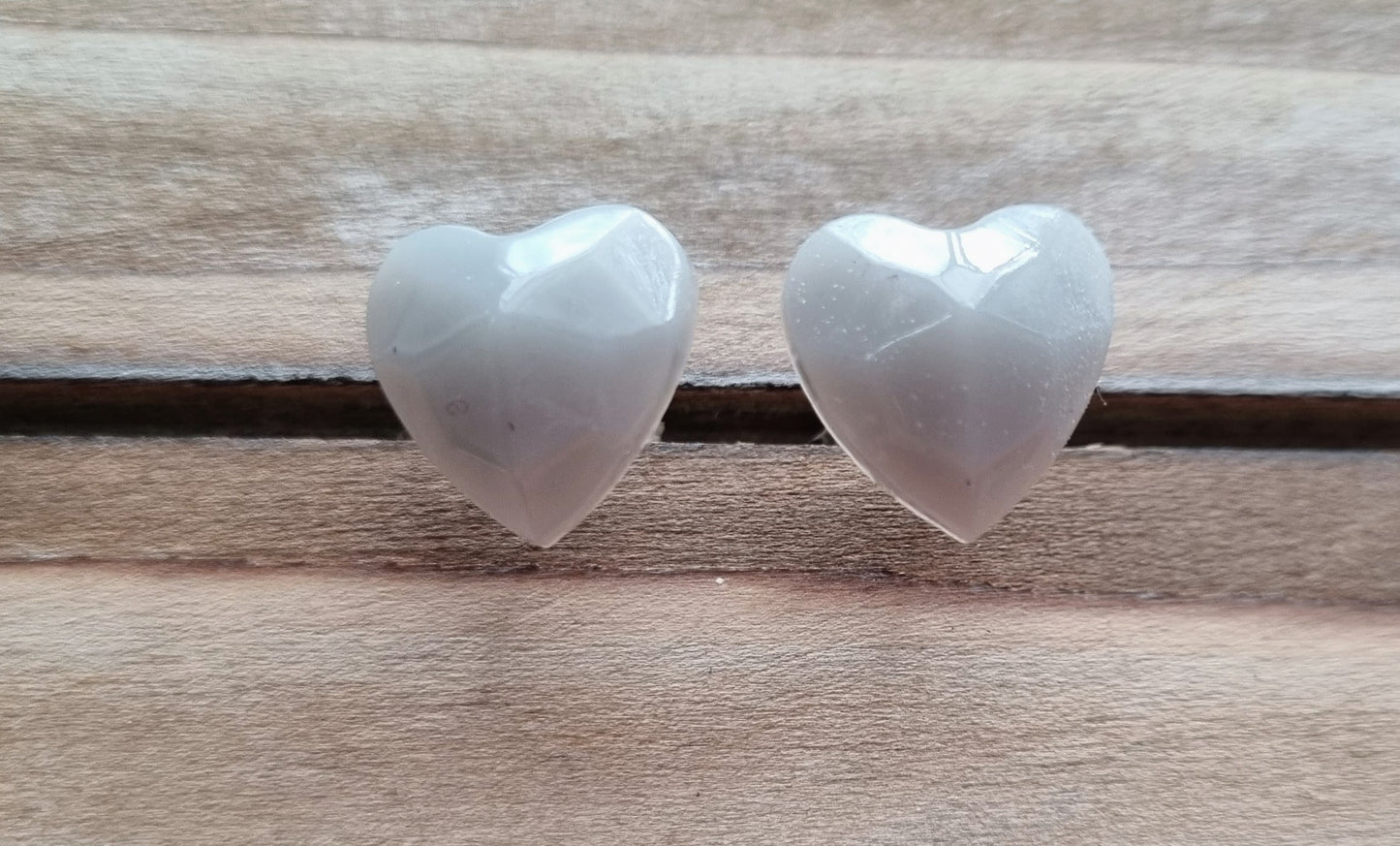 Tiny Hearts Club - Small Resin Geometric Heart Studs