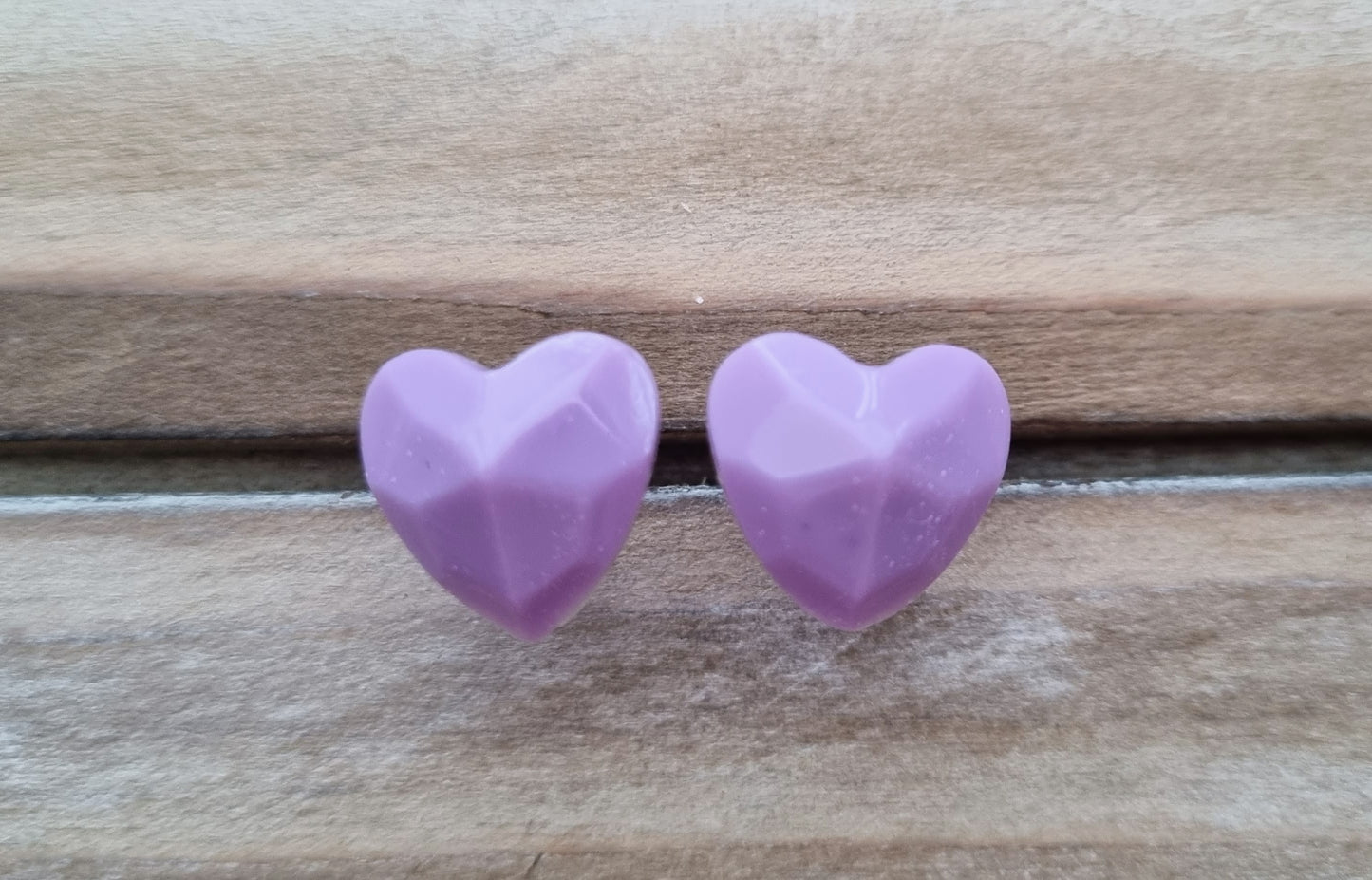 Tiny Hearts Club - Small Resin Geometric Heart Studs