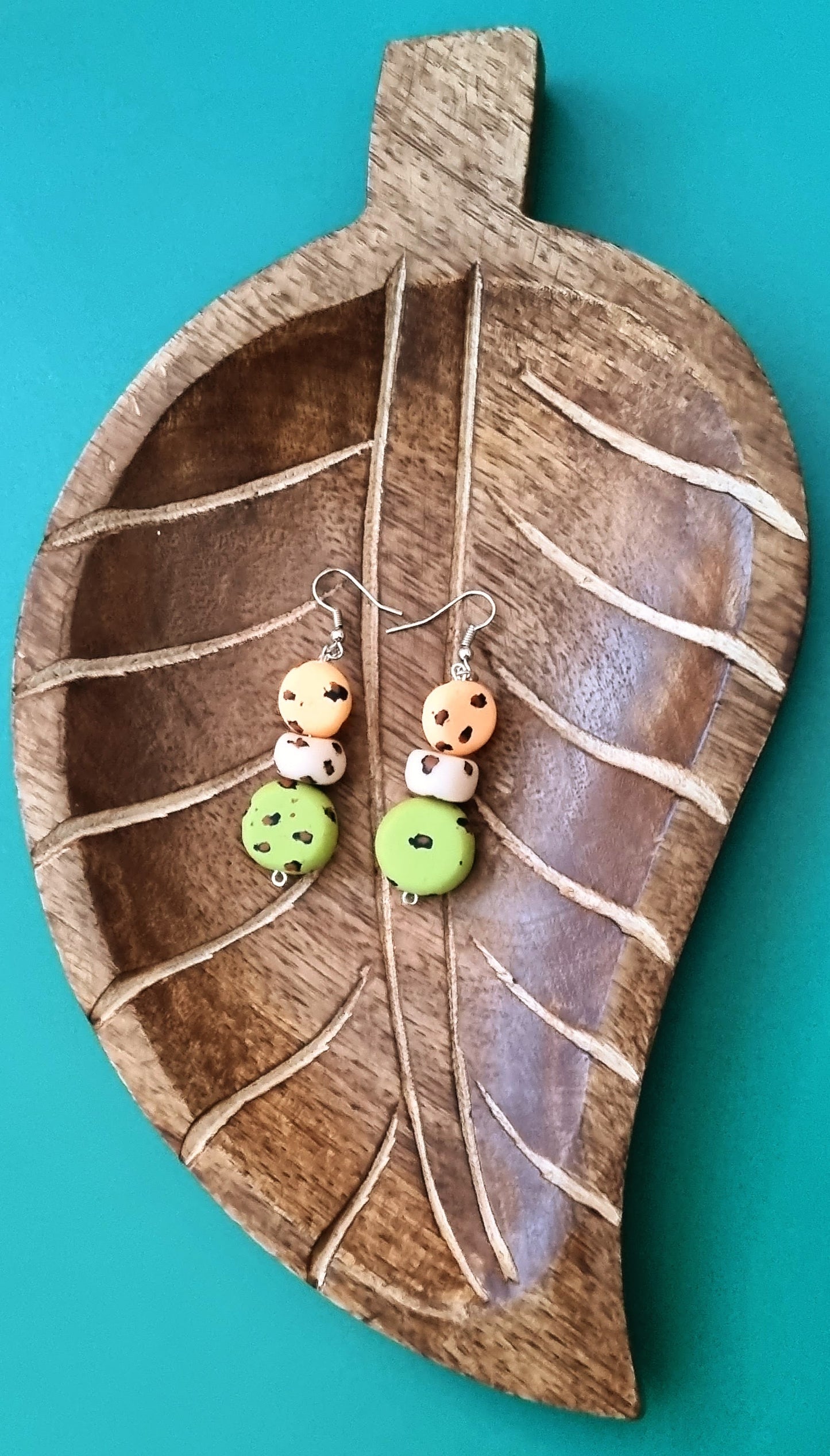 Animal Print Clay Drop Earrings with Hooks