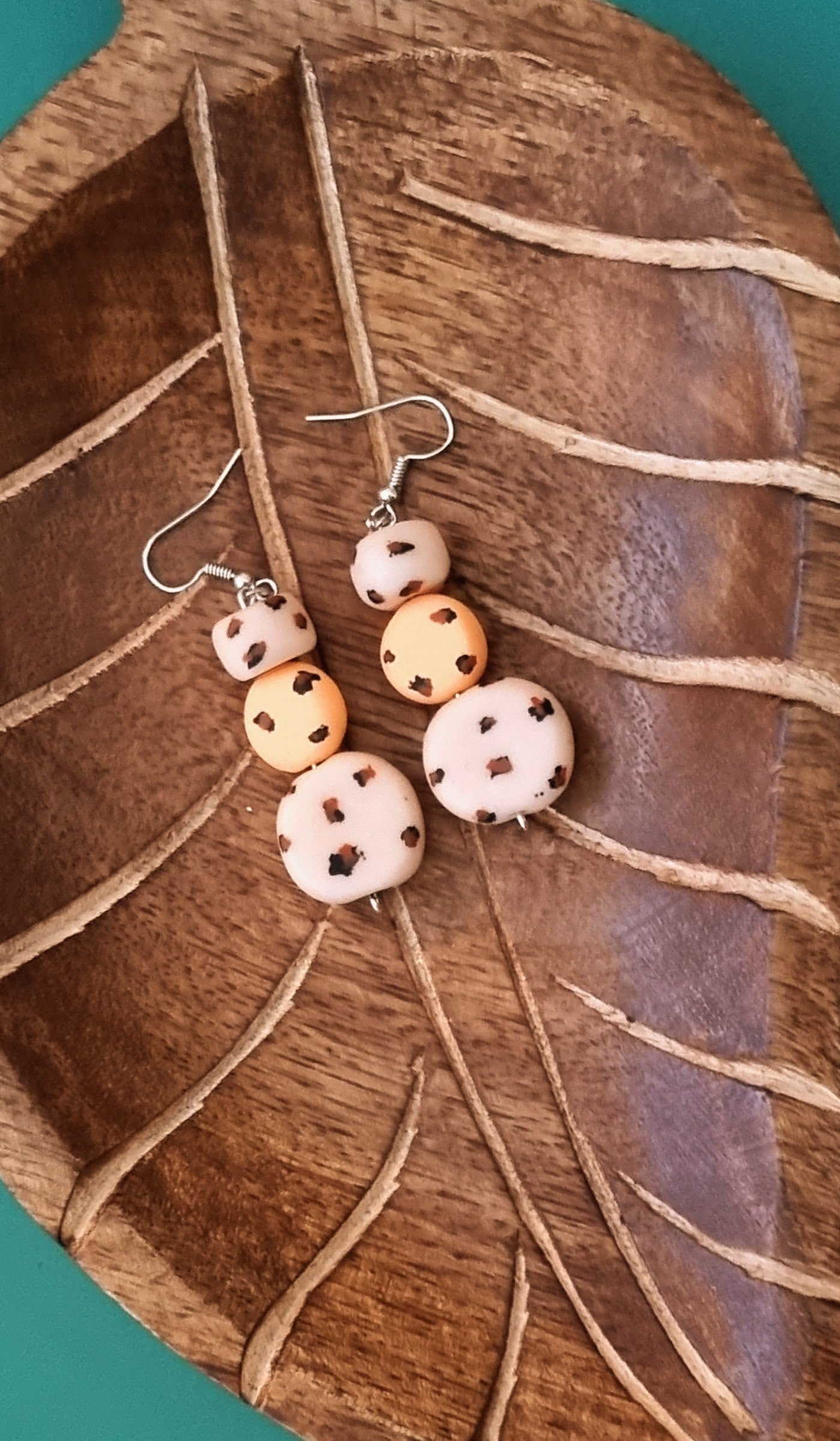 Animal Print Clay Drop Earrings with Hooks