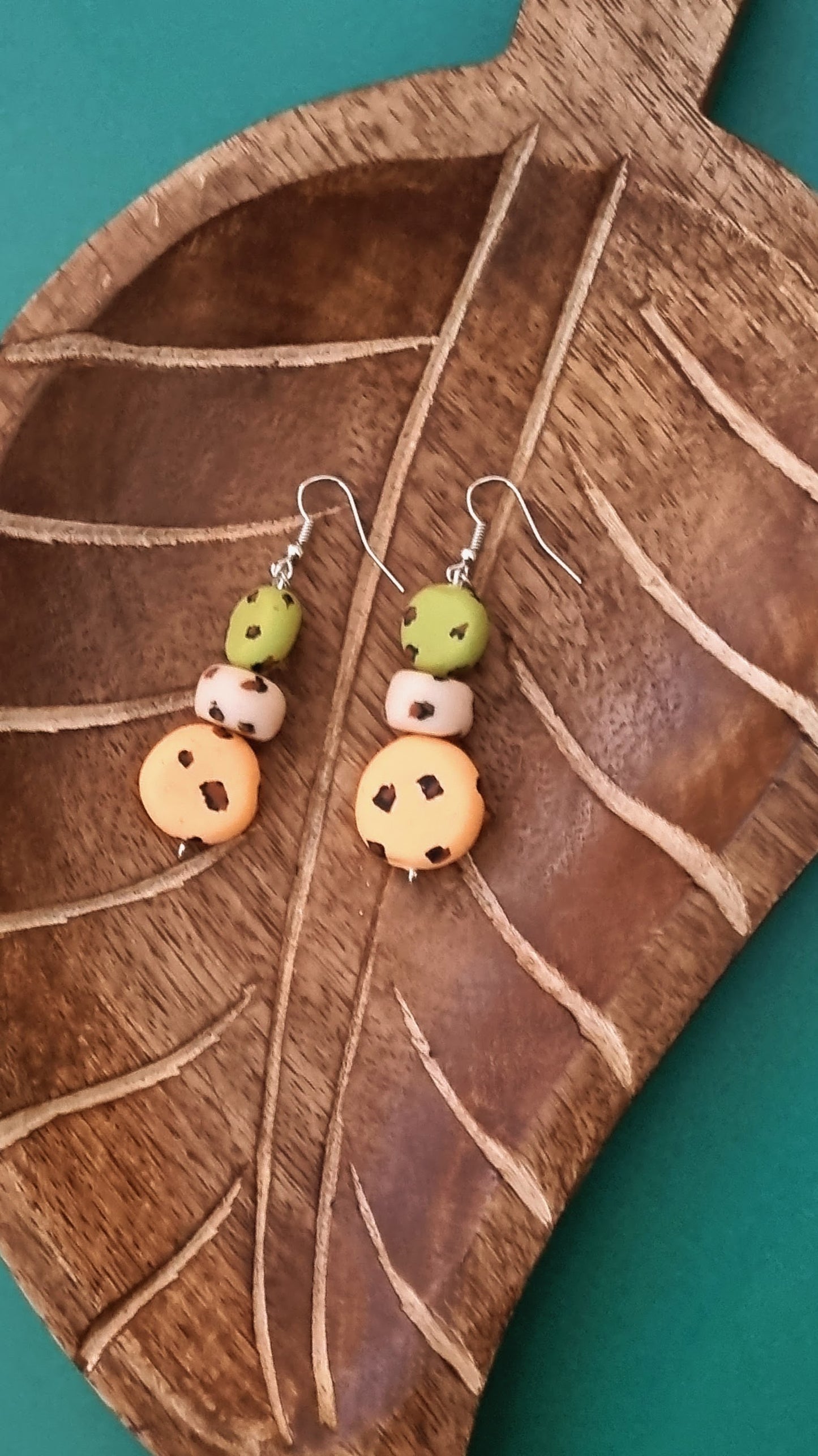 Animal Print Clay Drop Earrings with Hooks