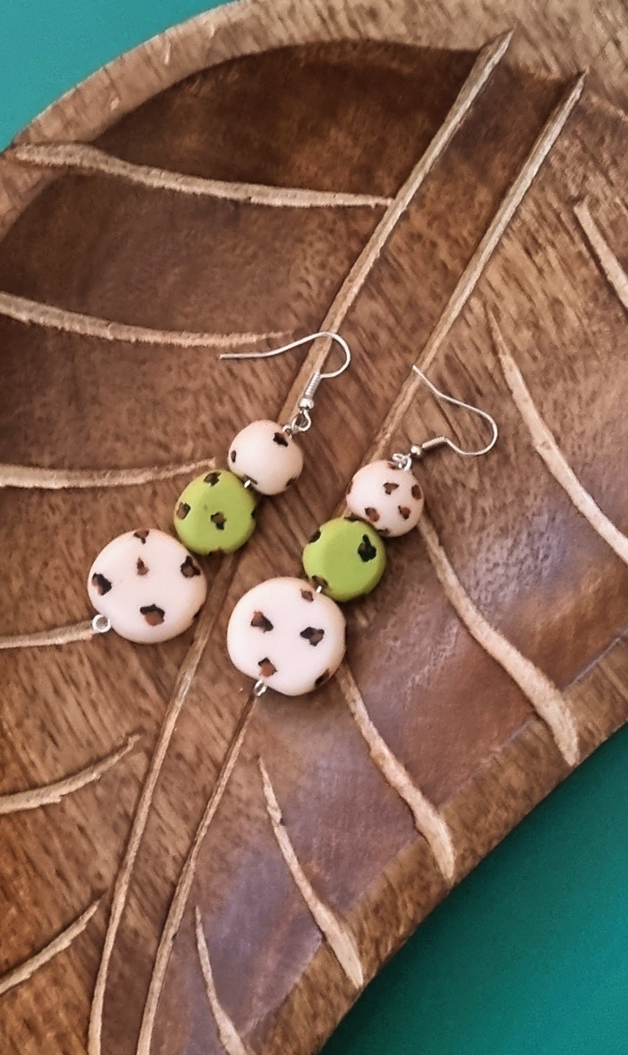 Animal Print Clay Drop Earrings with Hooks