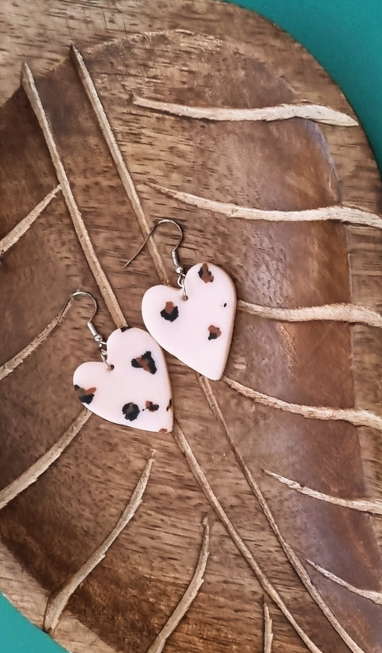 Animal Print Clay Drop Earrings with Hooks