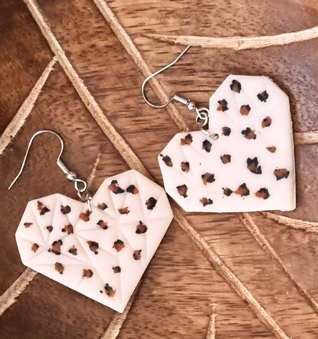 Animal Print Clay Drop Earrings with Hooks