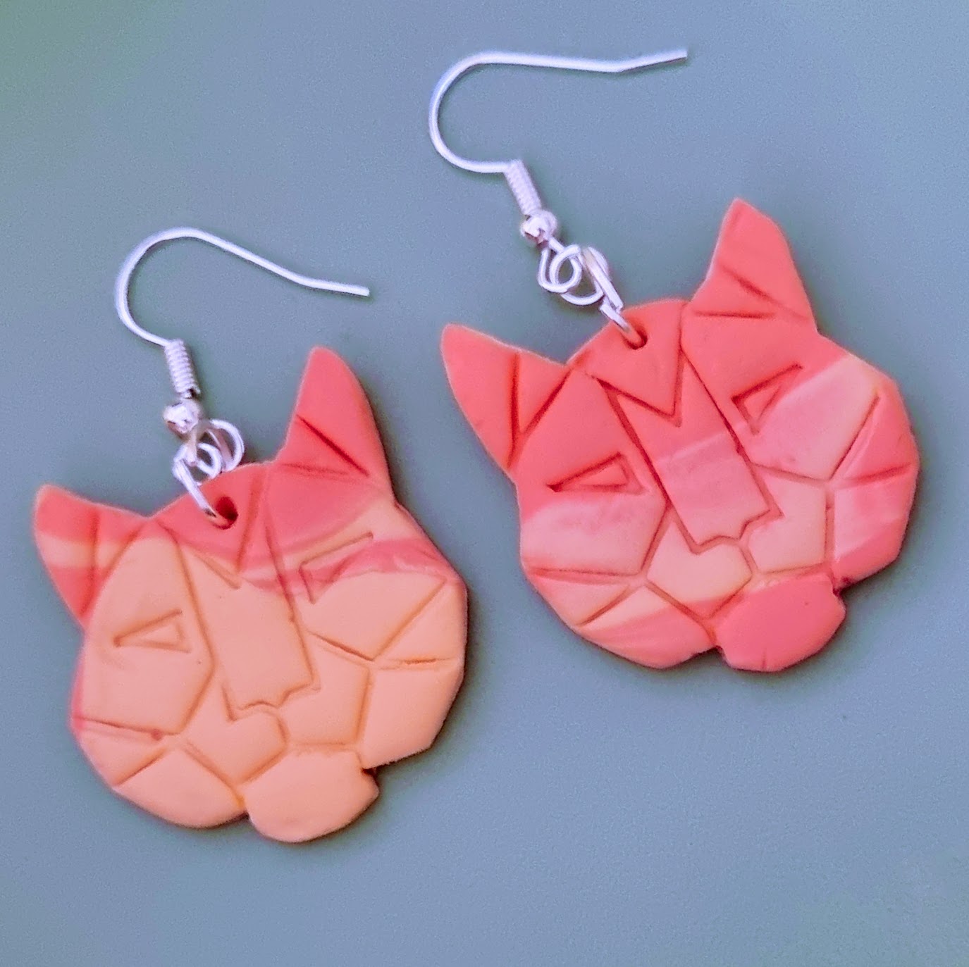 Big Cat Geometric Clay Earrings