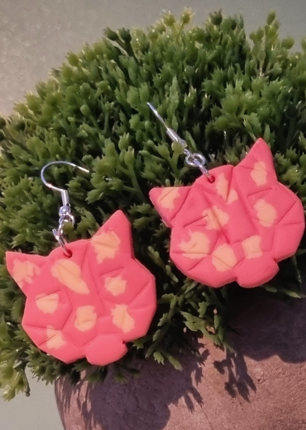 Big Cat Geometric Clay Earrings