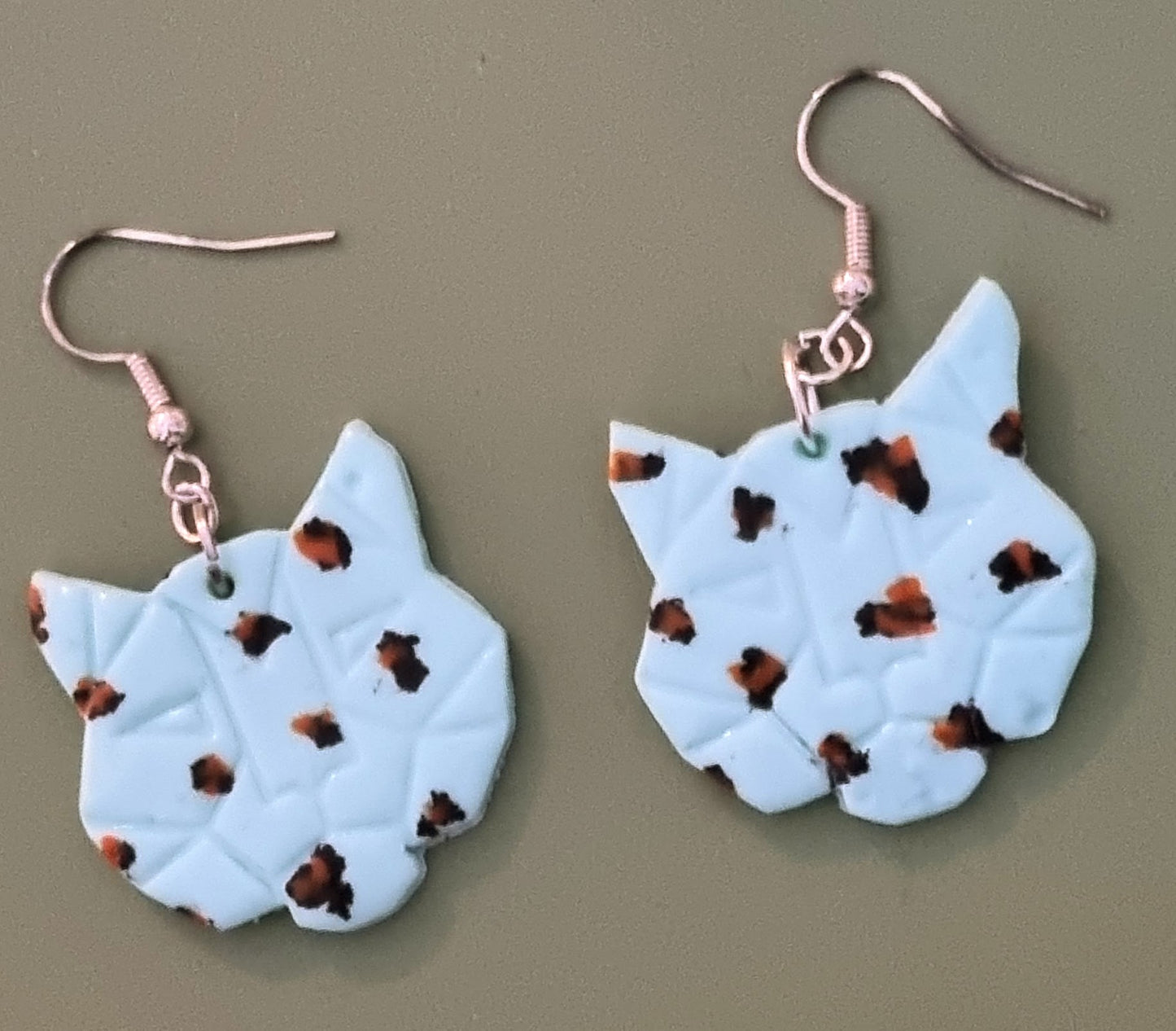 Big Cat Geometric Clay Earrings