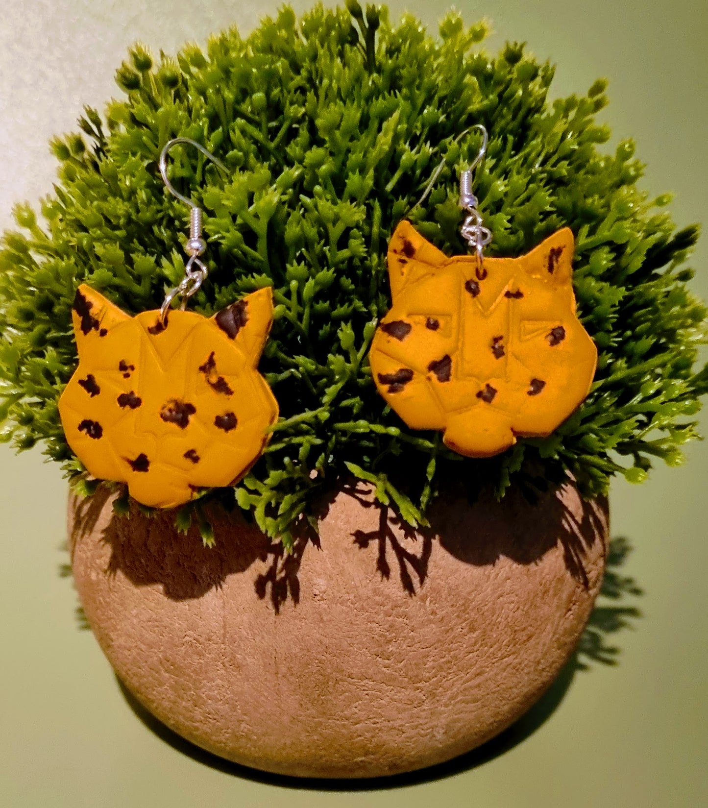 Big Cat Geometric Clay Earrings