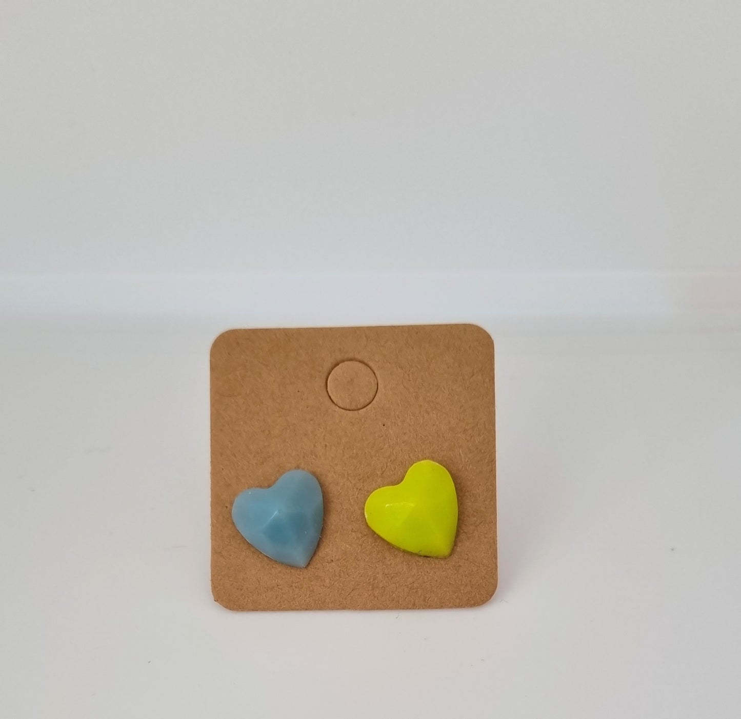 Tiny Hearts Club - Small Resin Geometric Heart Studs