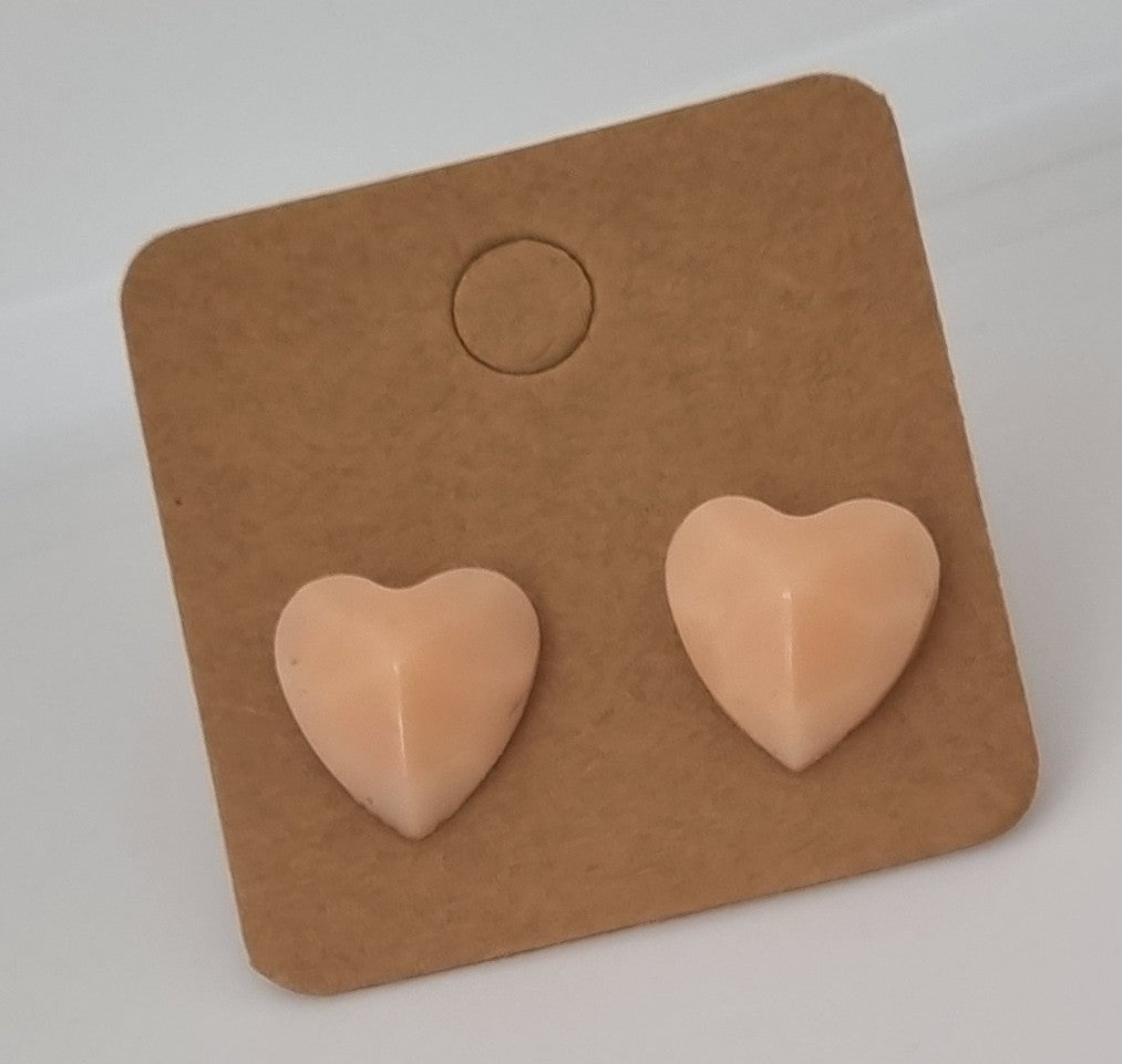 Tiny Hearts Club - Small Resin Geometric Heart Studs