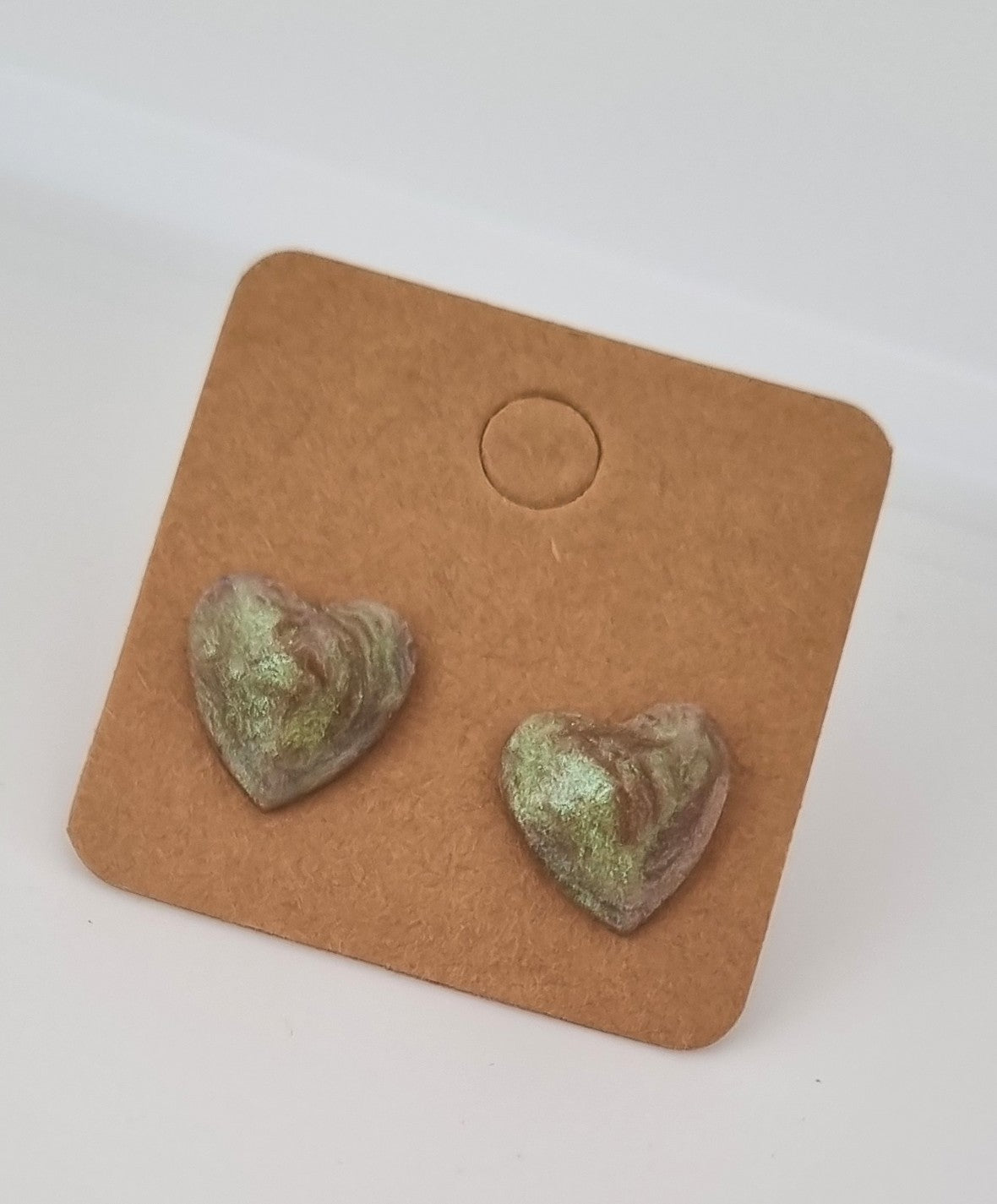 Tiny Hearts Club - Small Resin Geometric Heart Studs