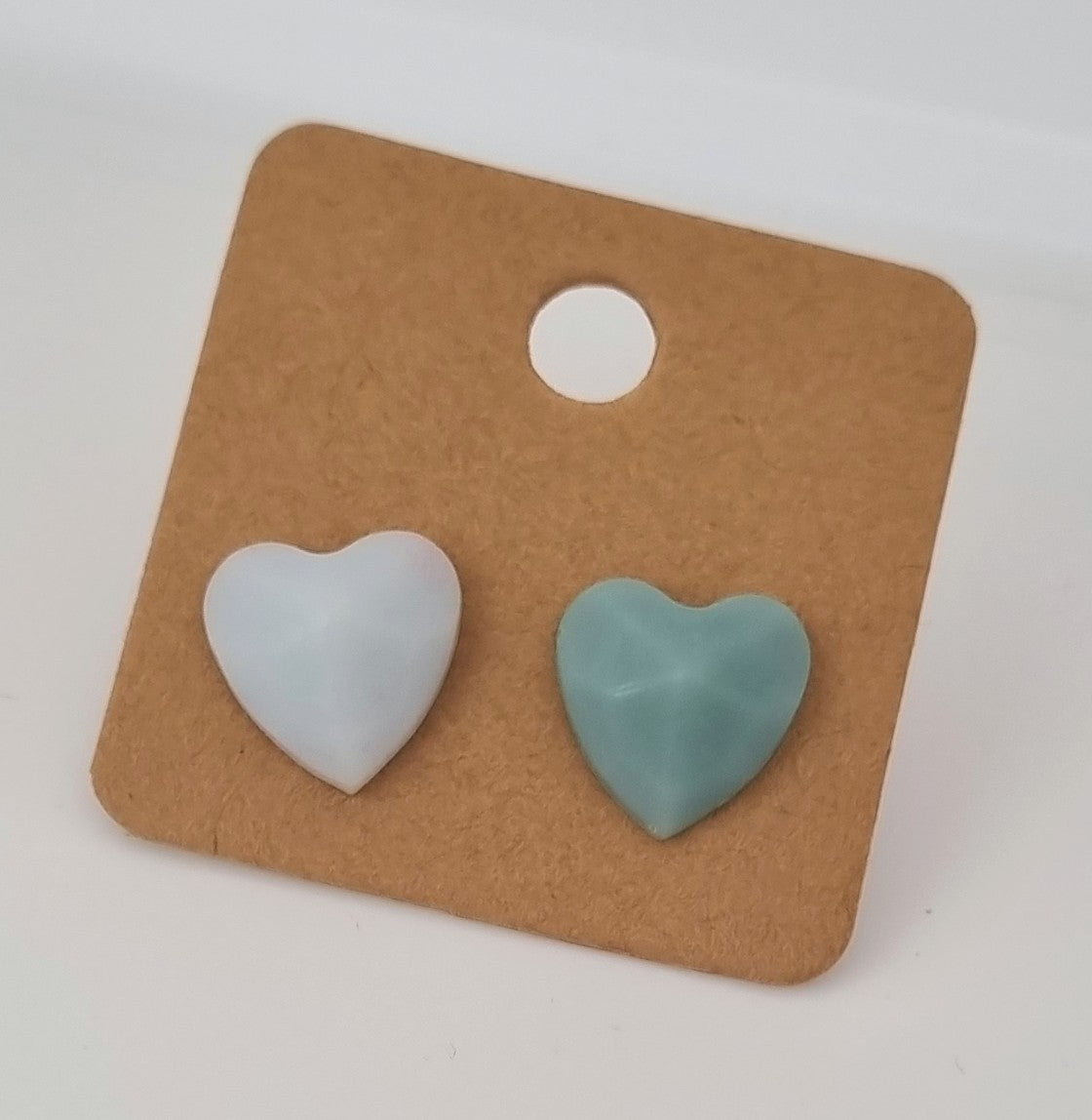 Tiny Hearts Club - Small Resin Geometric Heart Studs