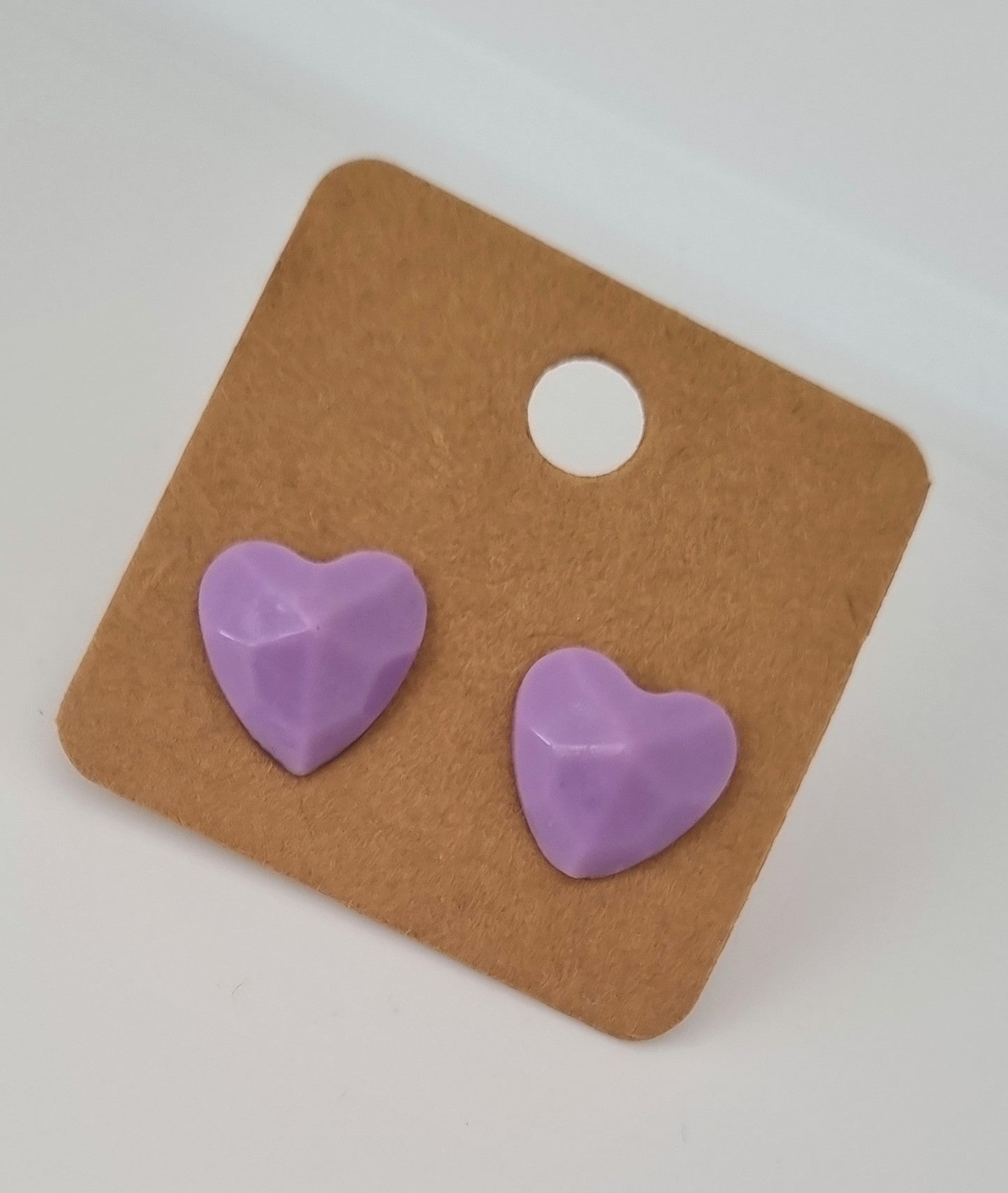 Tiny Hearts Club - Small Resin Geometric Heart Studs