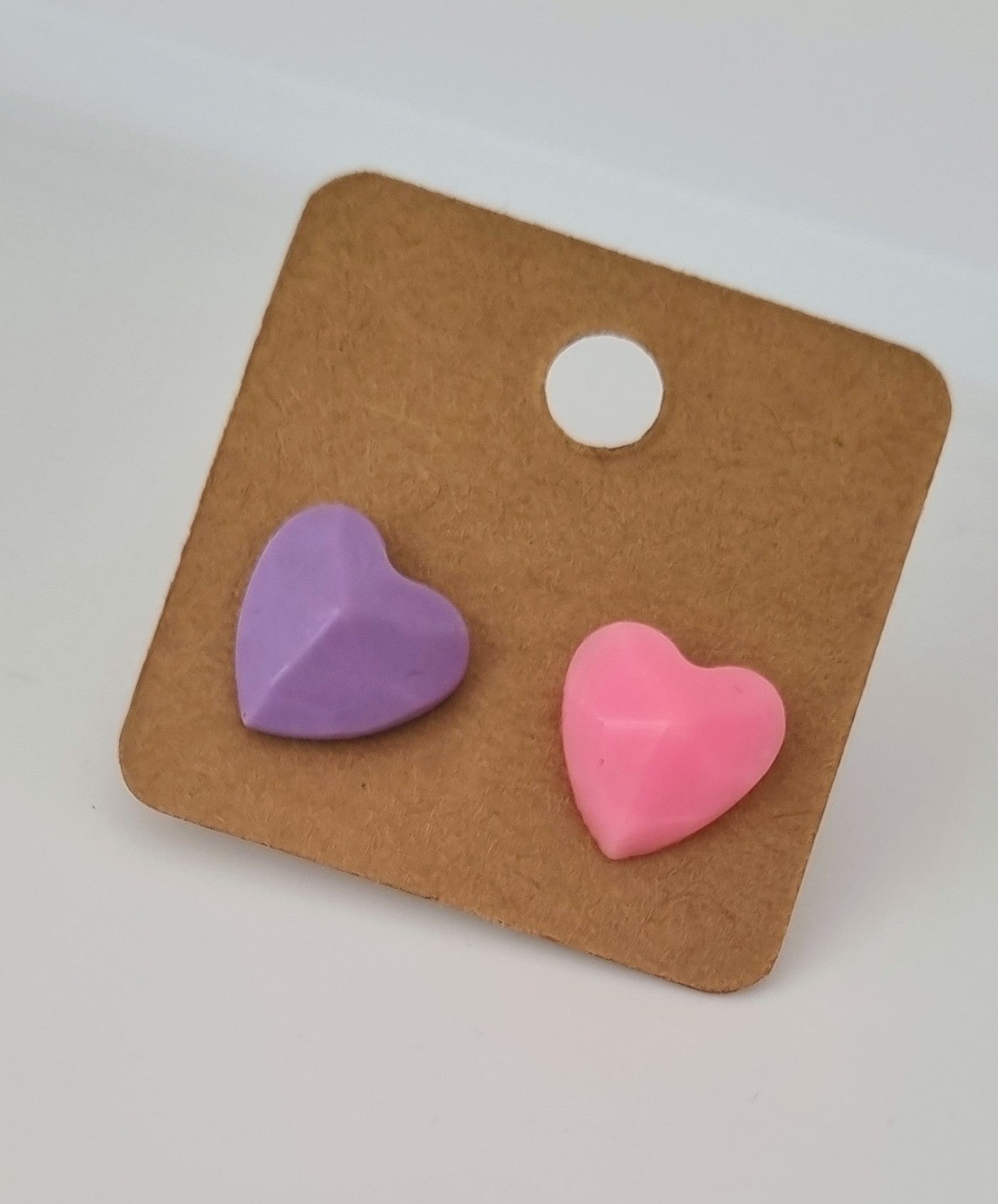 Tiny Hearts Club - Small Resin Geometric Heart Studs