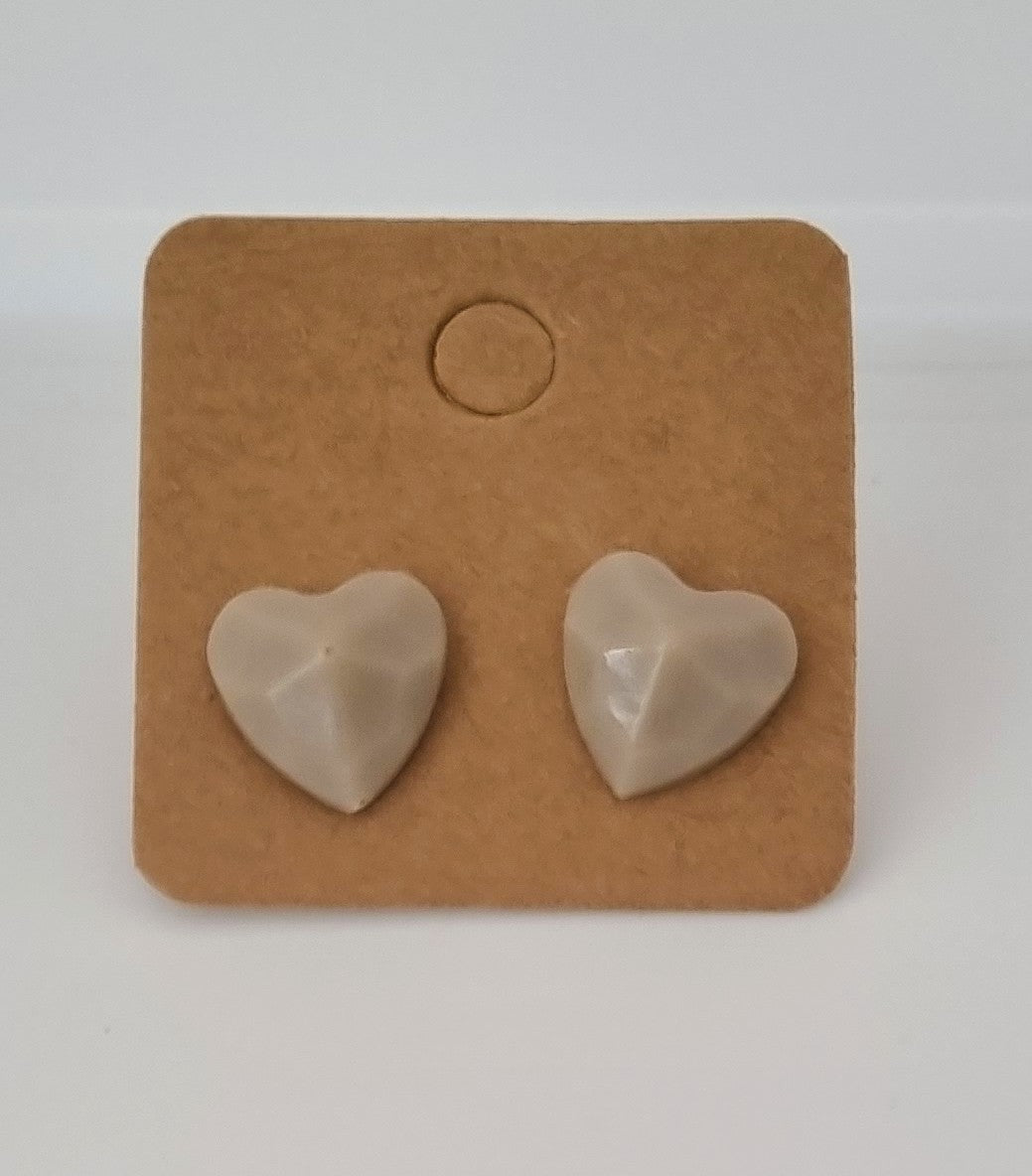 Tiny Hearts Club - Small Resin Geometric Heart Studs