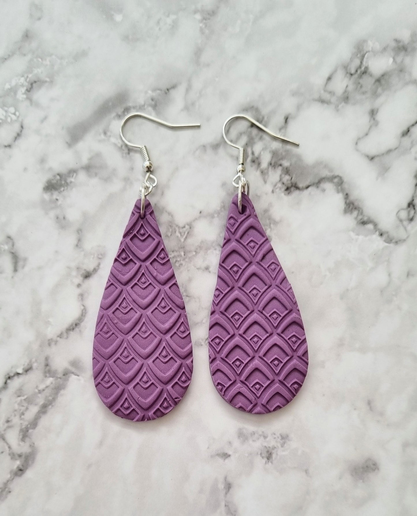 Clay Botanical Oceans Dangle Drop Earrings.