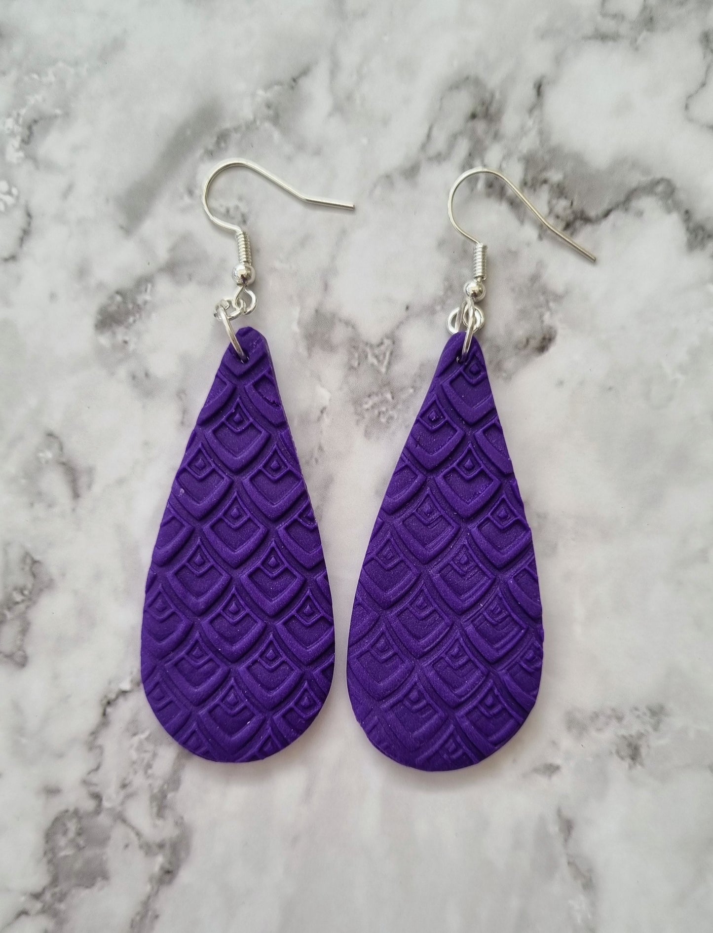 Clay Botanical Oceans Dangle Drop Earrings.