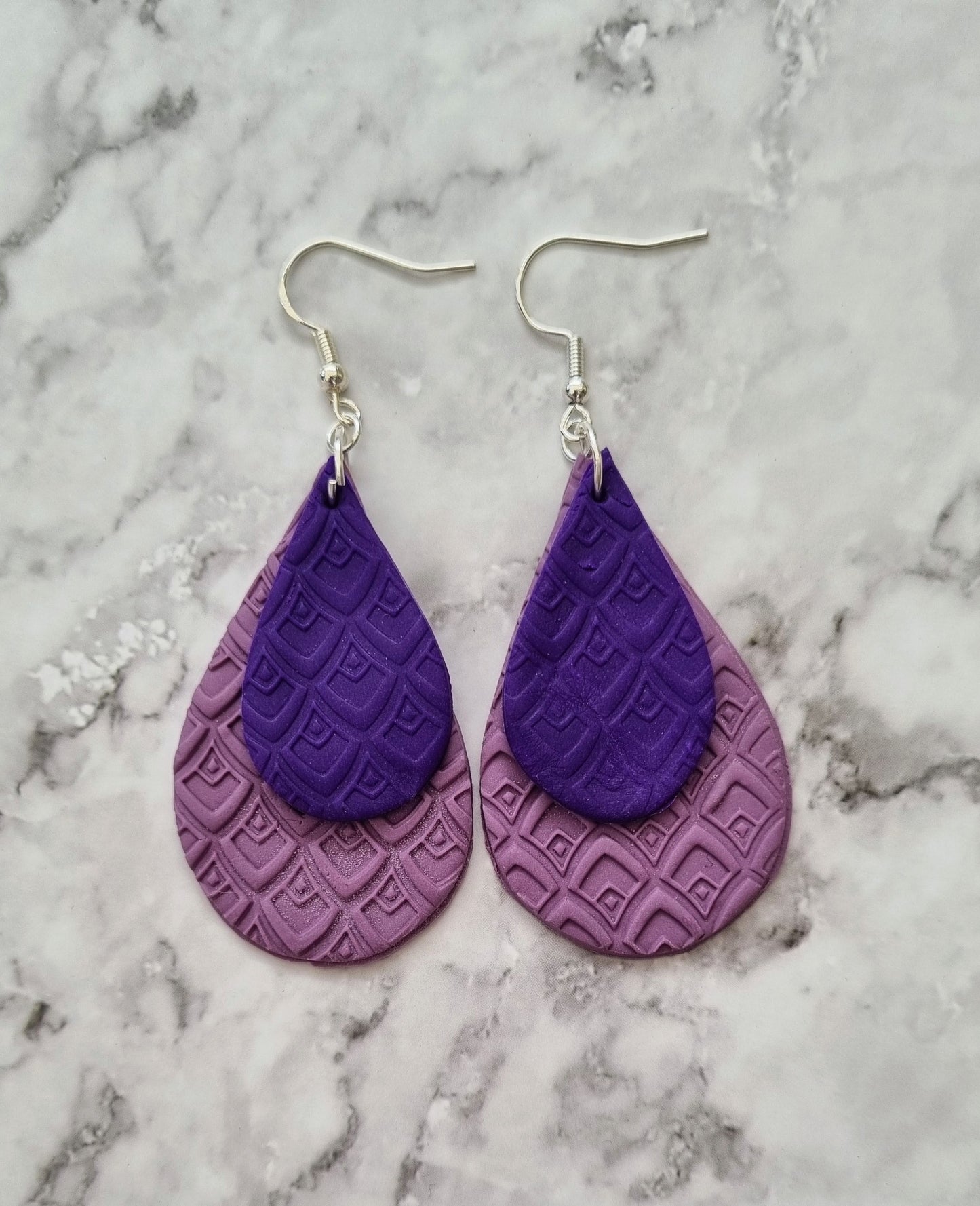 Clay Botanical Oceans Dangle Drop Earrings.