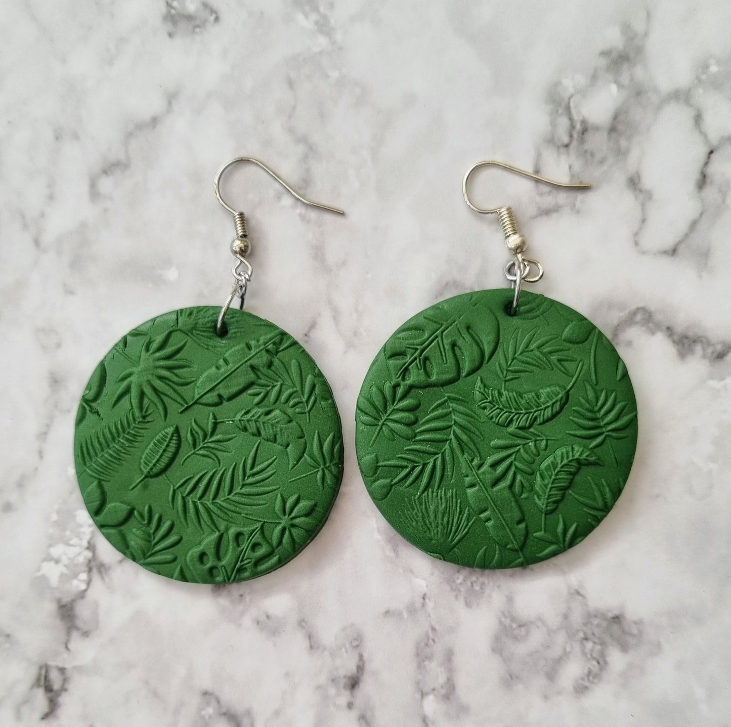 Clay Botanical Oceans Dangle Drop Earrings.