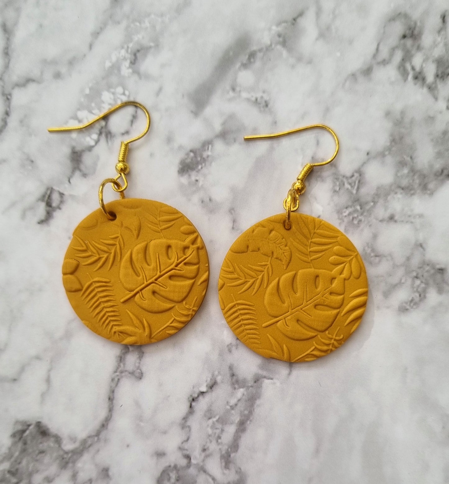 Clay Botanical Oceans Dangle Drop Earrings.