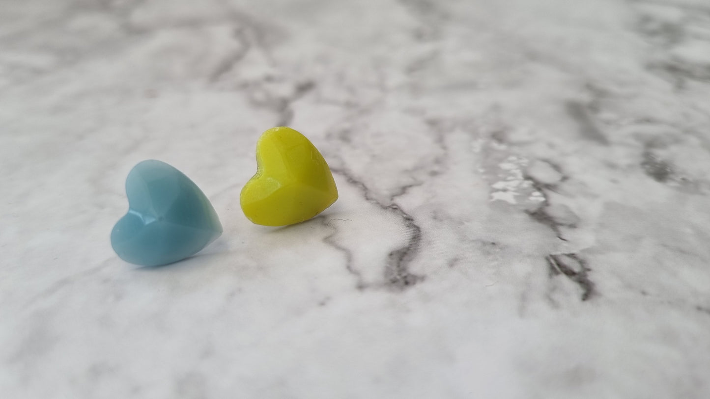 Tiny Hearts Club - Small Resin Geometric Heart Studs