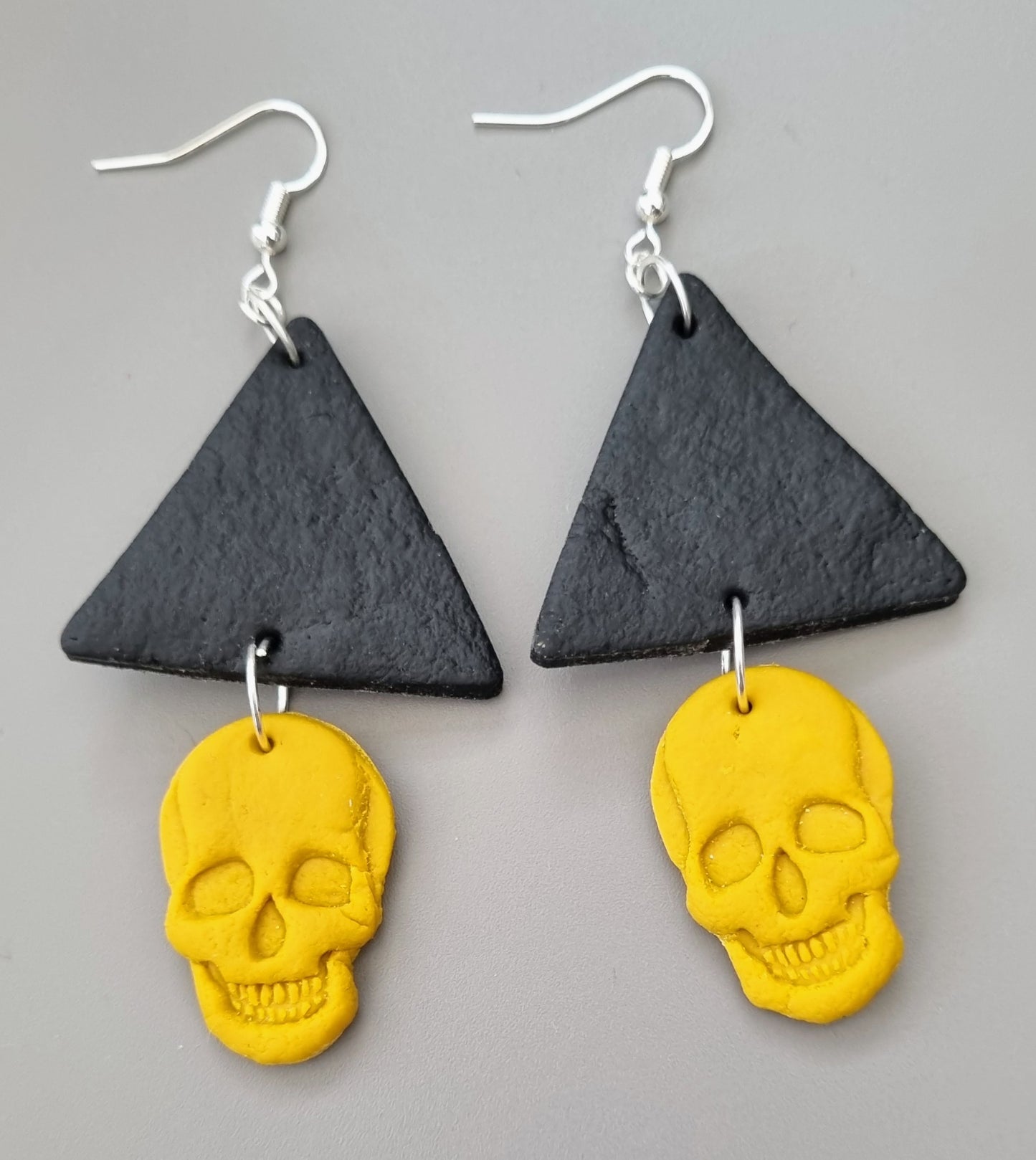 Clay Skull Drop Earrings (80s inspired/Animal Print)