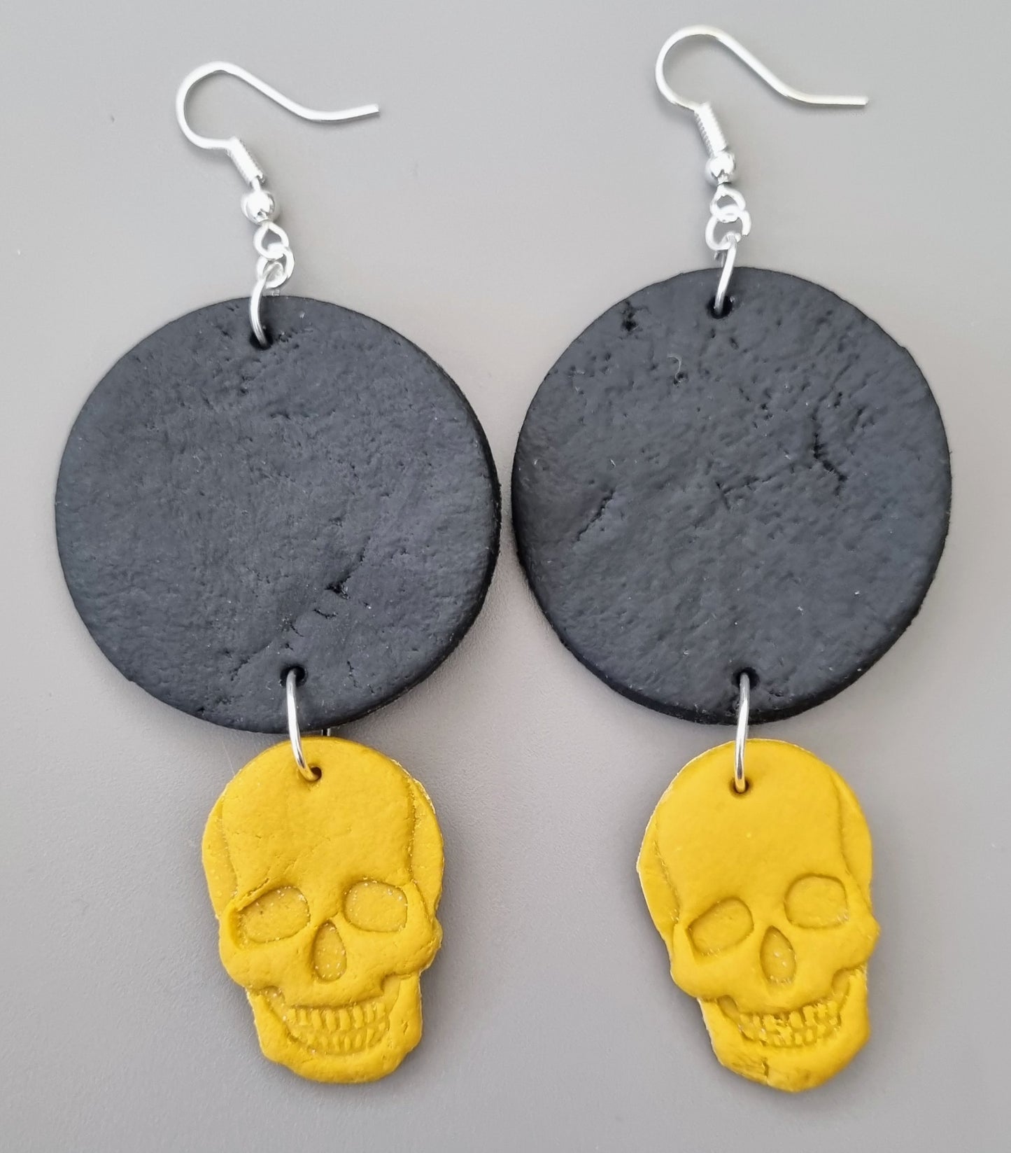 Clay Skull Drop Earrings (80s inspired/Animal Print)