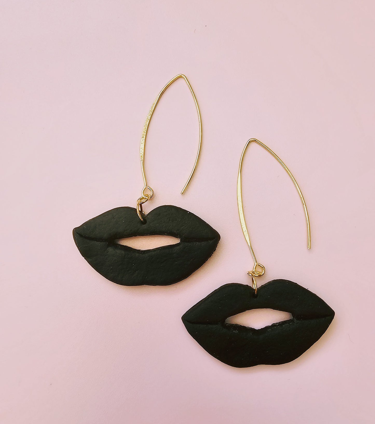 Love and Kisses Clay Drop Dangle Earrings
