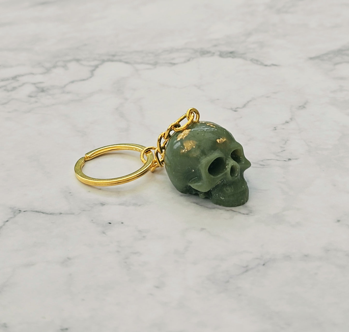 Gothica Resin and Metal Leaf Skull Bag Charms