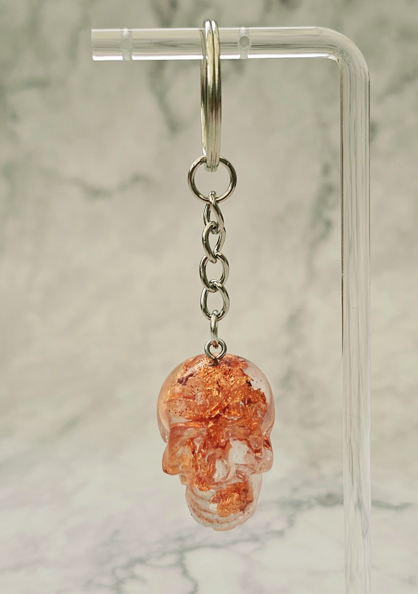 Gothica Resin and Metal Leaf Skull Bag Charms