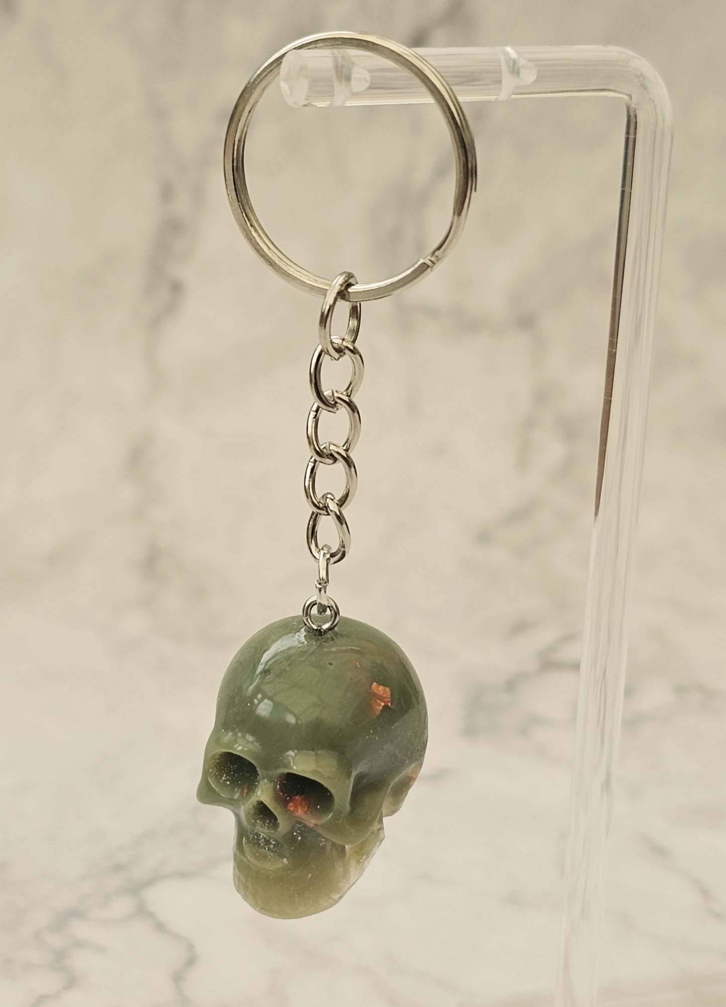 Gothica Resin and Metal Leaf Skull Bag Charms