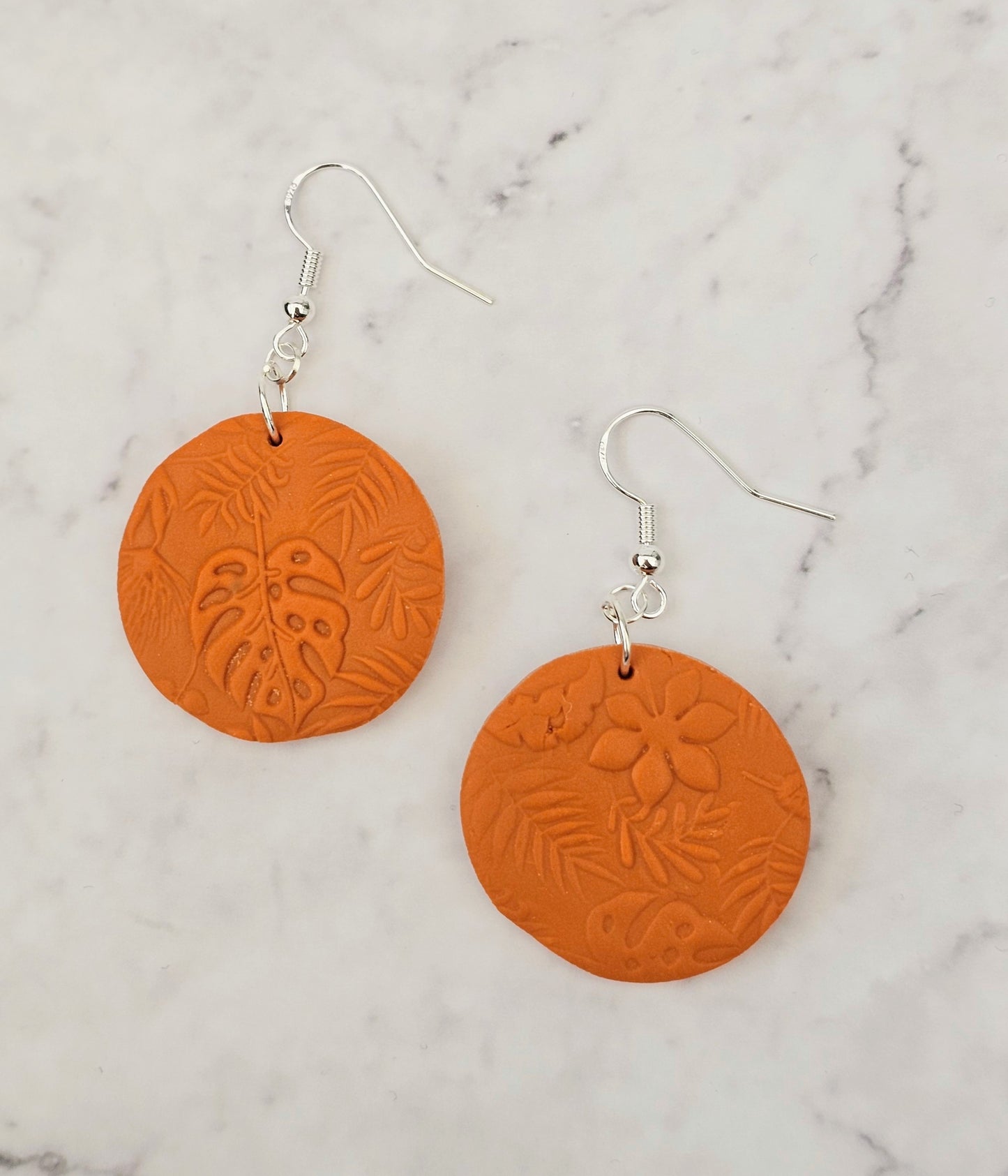 Clay Botanical Oceans Dangle Drop Earrings.