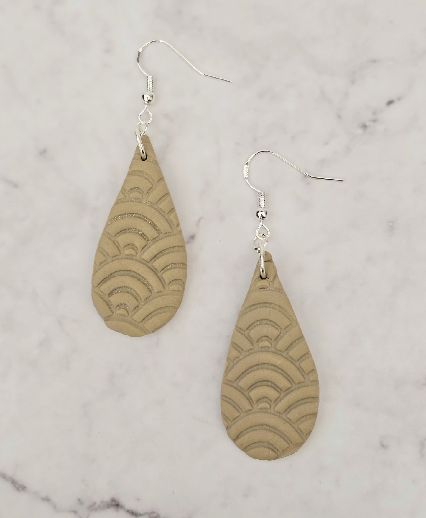 Clay Botanical Oceans Dangle Drop Earrings.