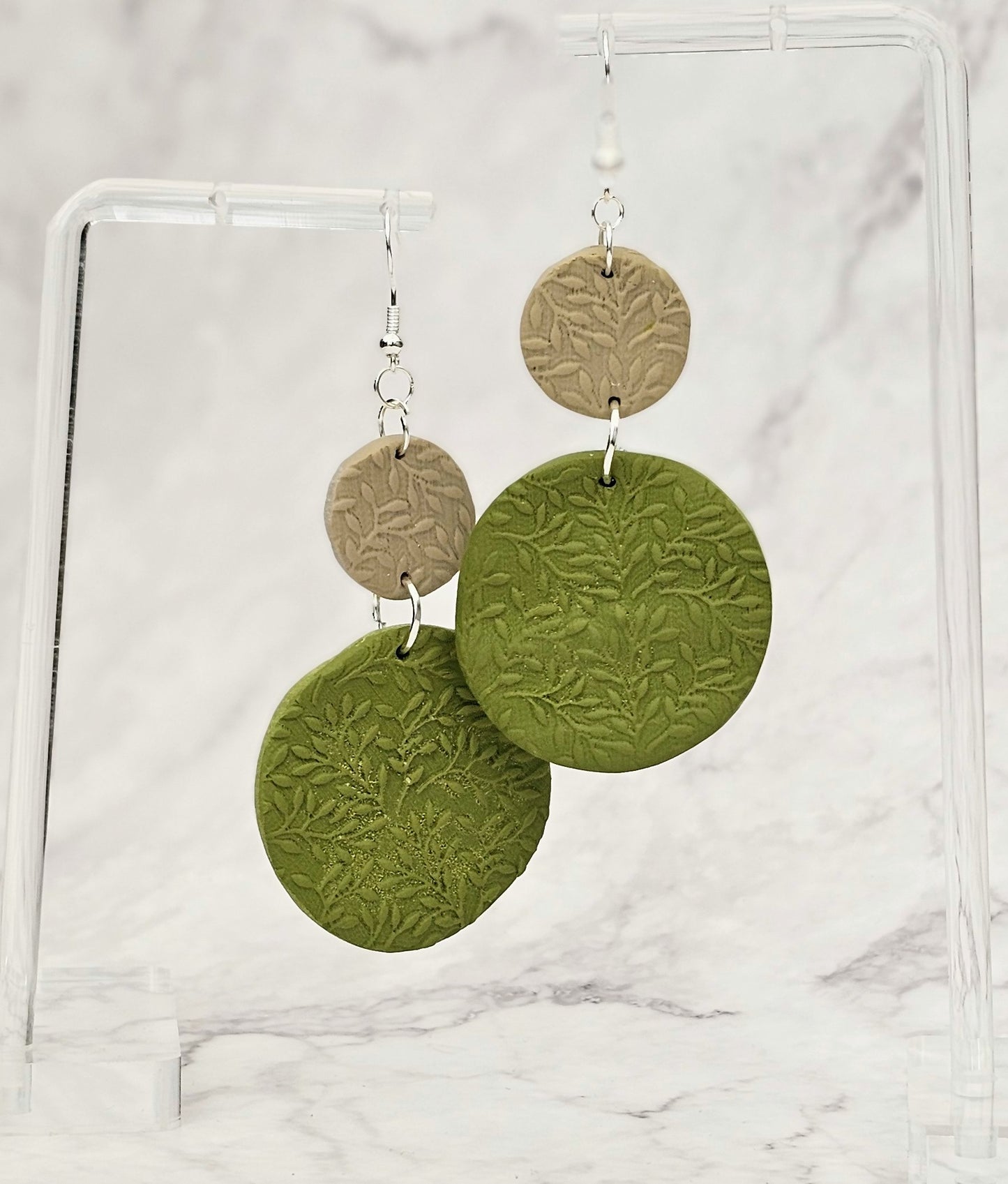 Clay Botanical Oceans Dangle Drop Earrings.