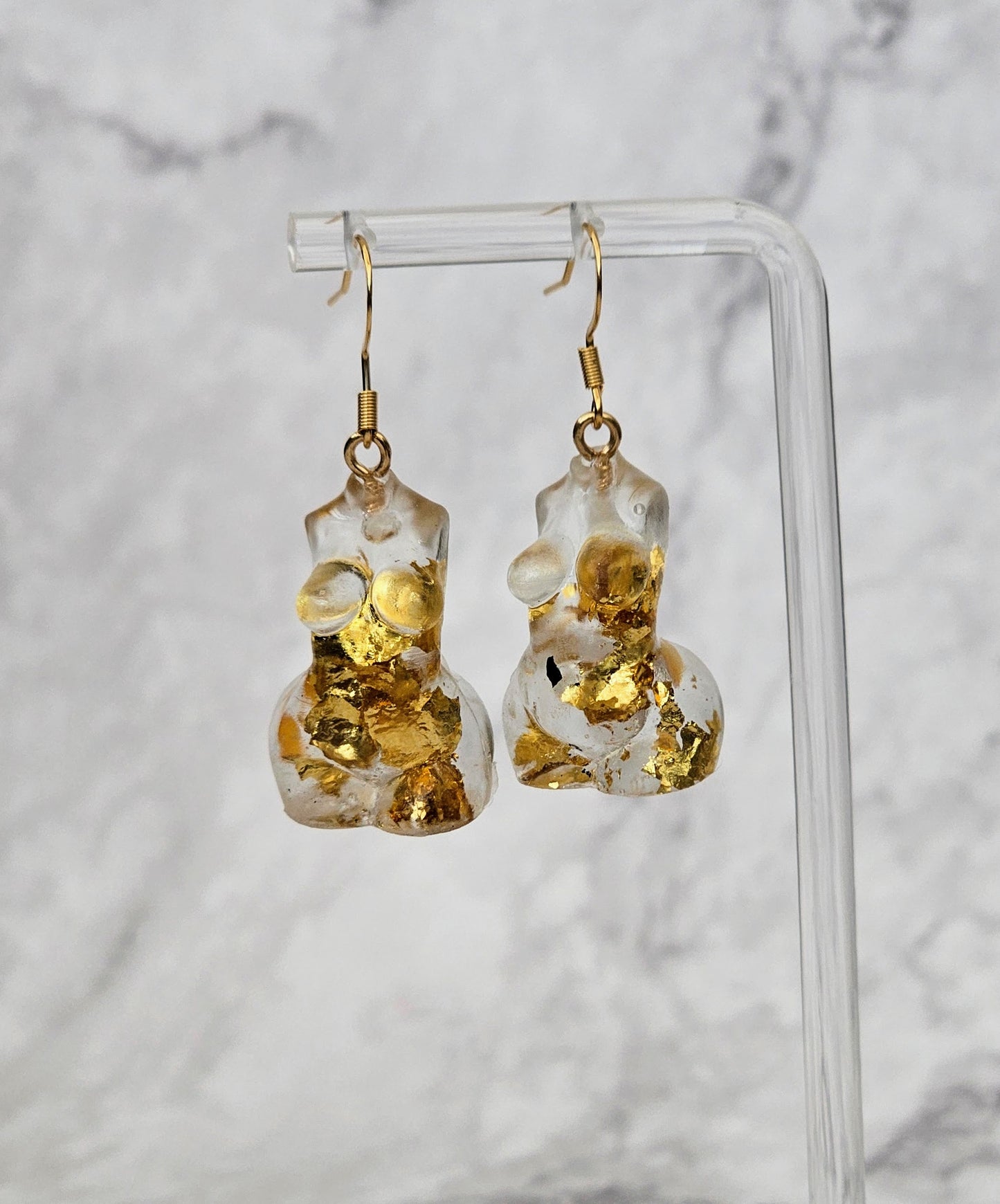 Female Sculpture Resin Drop Dangle Earrings