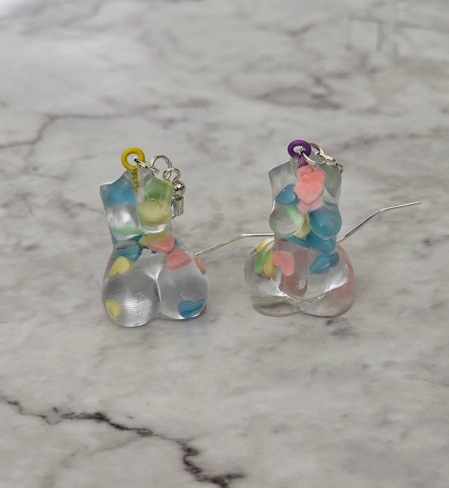 Female Sculpture Resin Drop Dangle Earrings