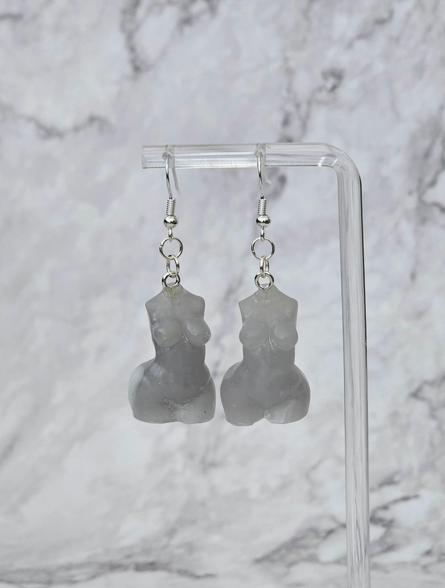 Female Sculpture Resin Drop Dangle Earrings