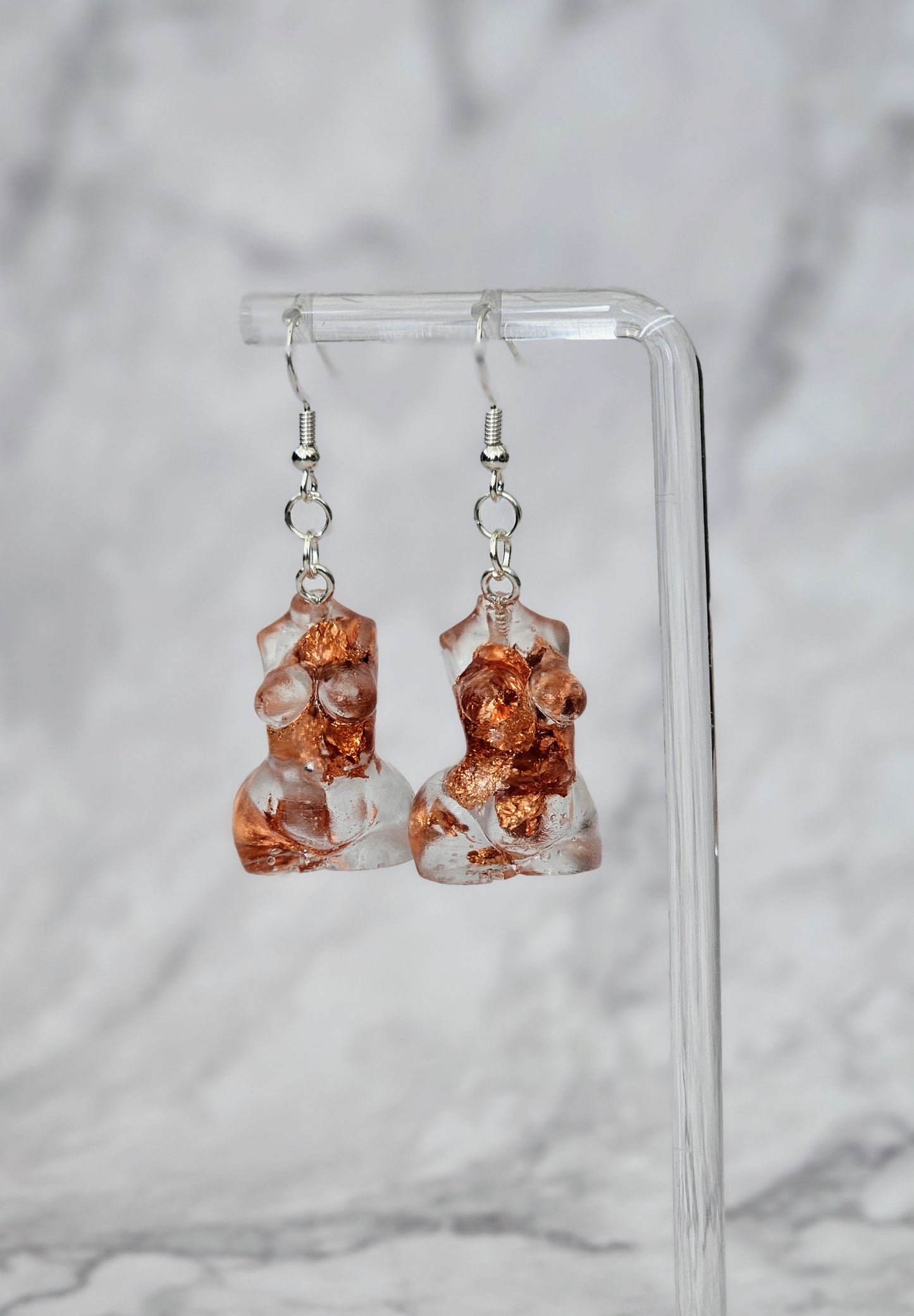 Female Sculpture Resin Drop Dangle Earrings