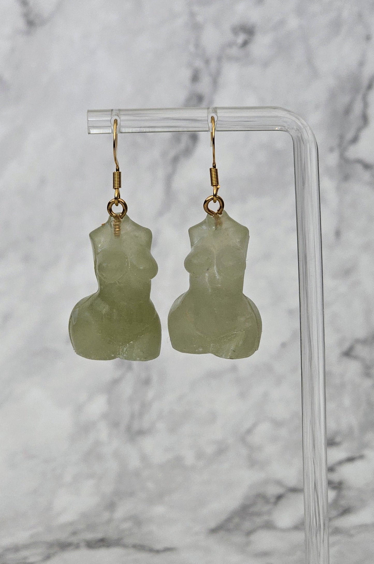 Female Sculpture Resin Drop Dangle Earrings