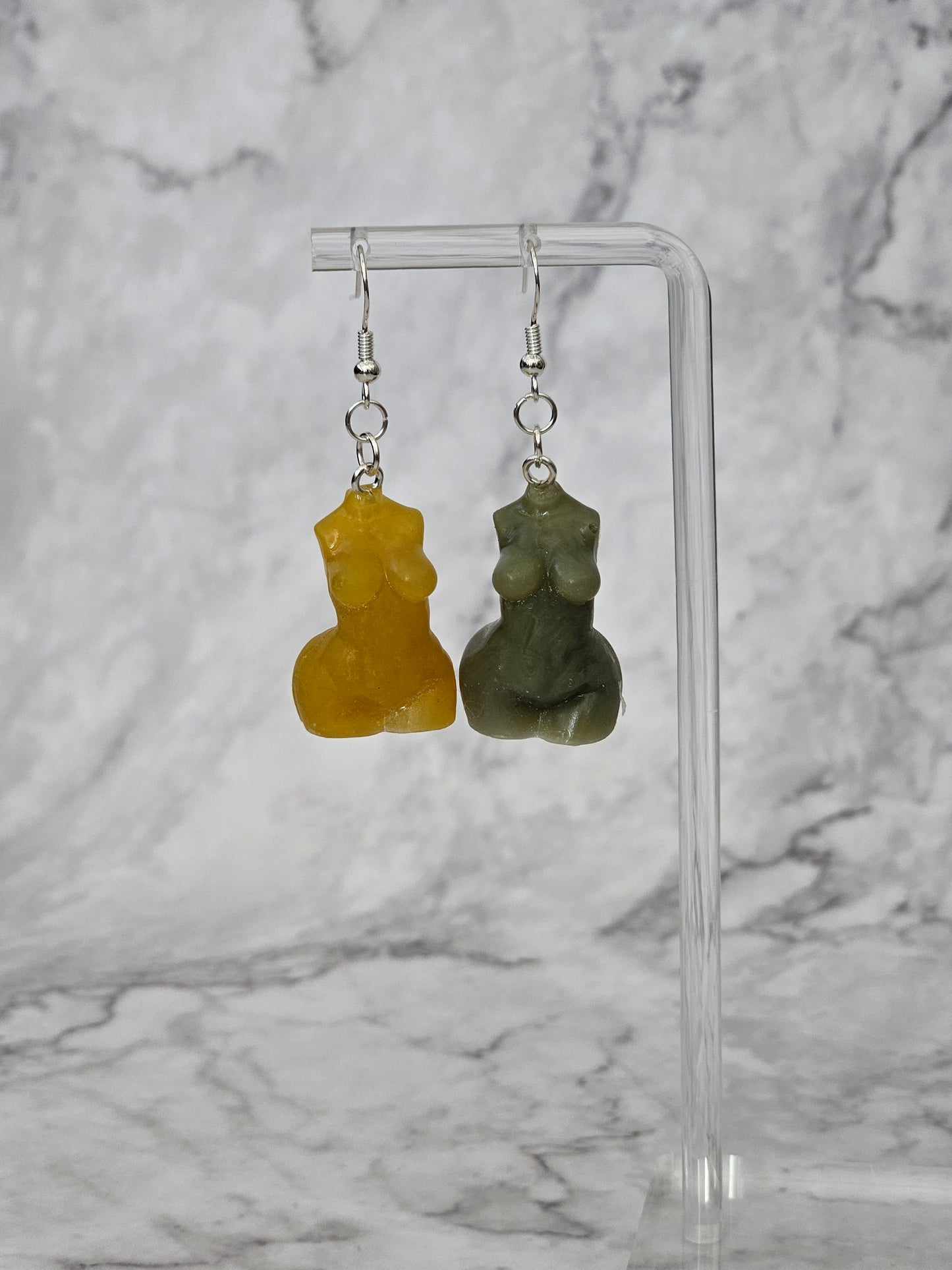 Female Sculpture Resin Drop Dangle Earrings