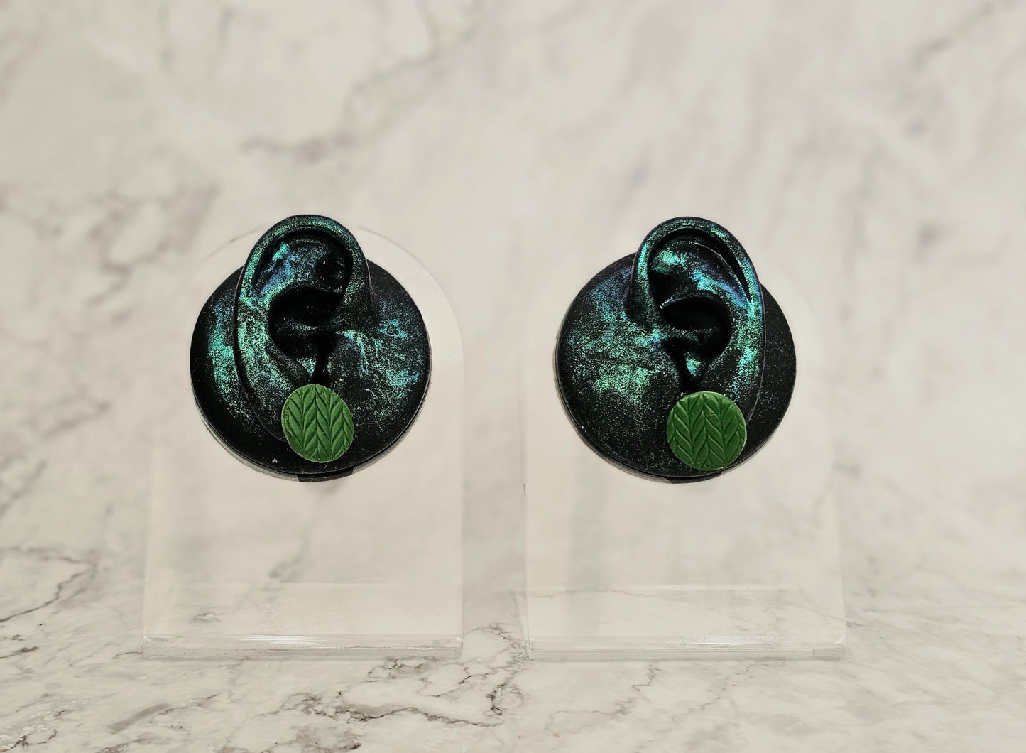 Get Knitted - Large Circle Knit Print Clay Hypoallergenic Stud Earrings