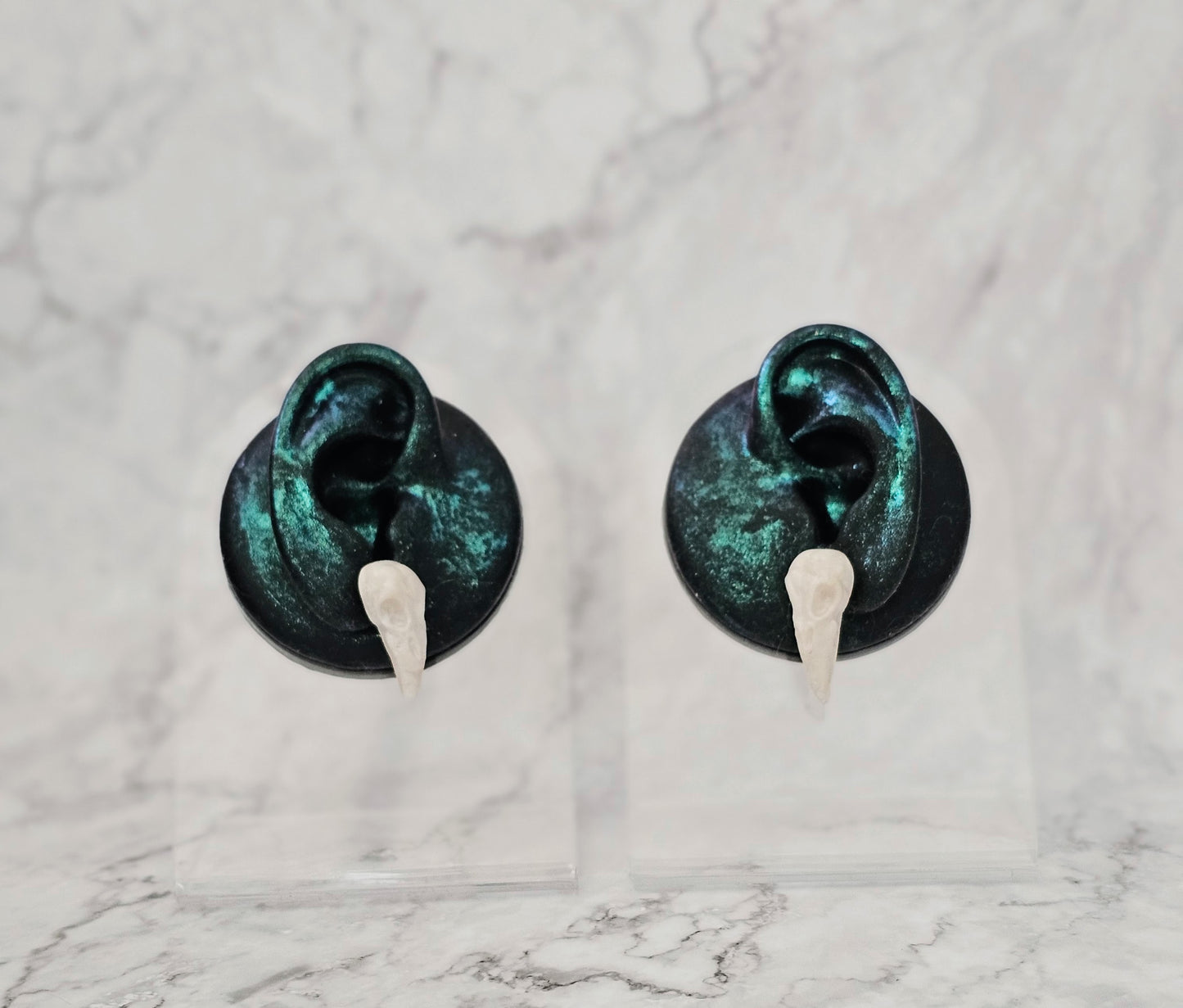 Gothica Bird Skull Clay Studs