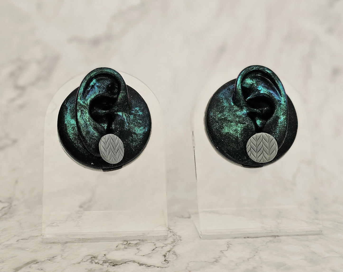 Get Knitted - Large Circle Knit Print Clay Hypoallergenic Stud Earrings